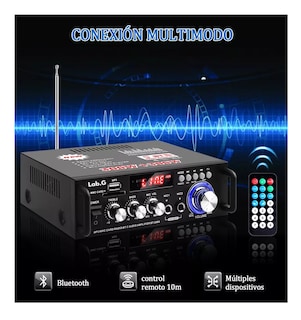 Foto 3 | Amplificador De Audio Para Carro Bluetooth 2 Canales 600w Negro