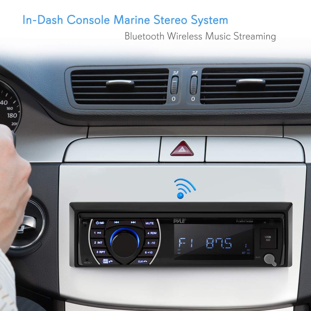 Foto 7 pulgar | Kit De Altavoces Receptores Marine Head Unit Pyle Plmrkt48bk - Venta Internacional.