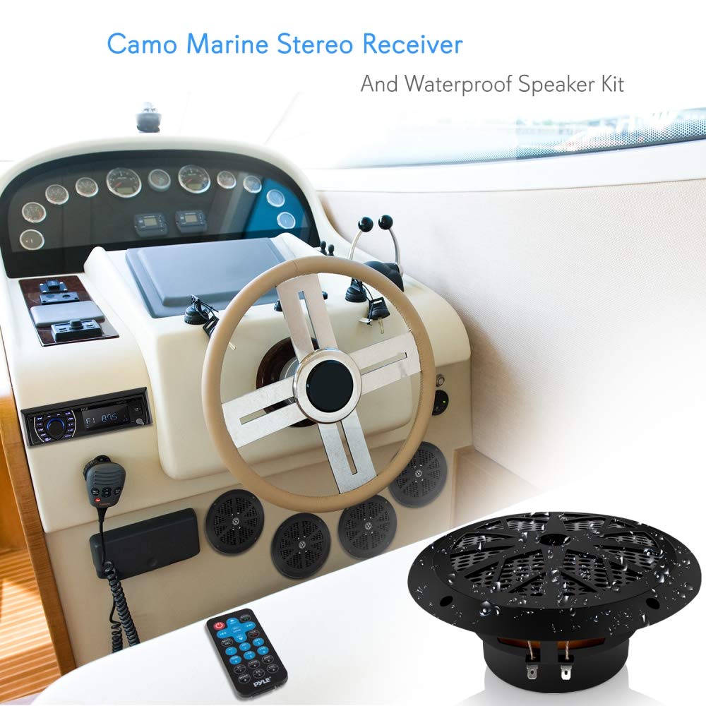 Foto 8 pulgar | Kit De Altavoces Receptores Marine Head Unit Pyle Plmrkt48bk - Venta Internacional.