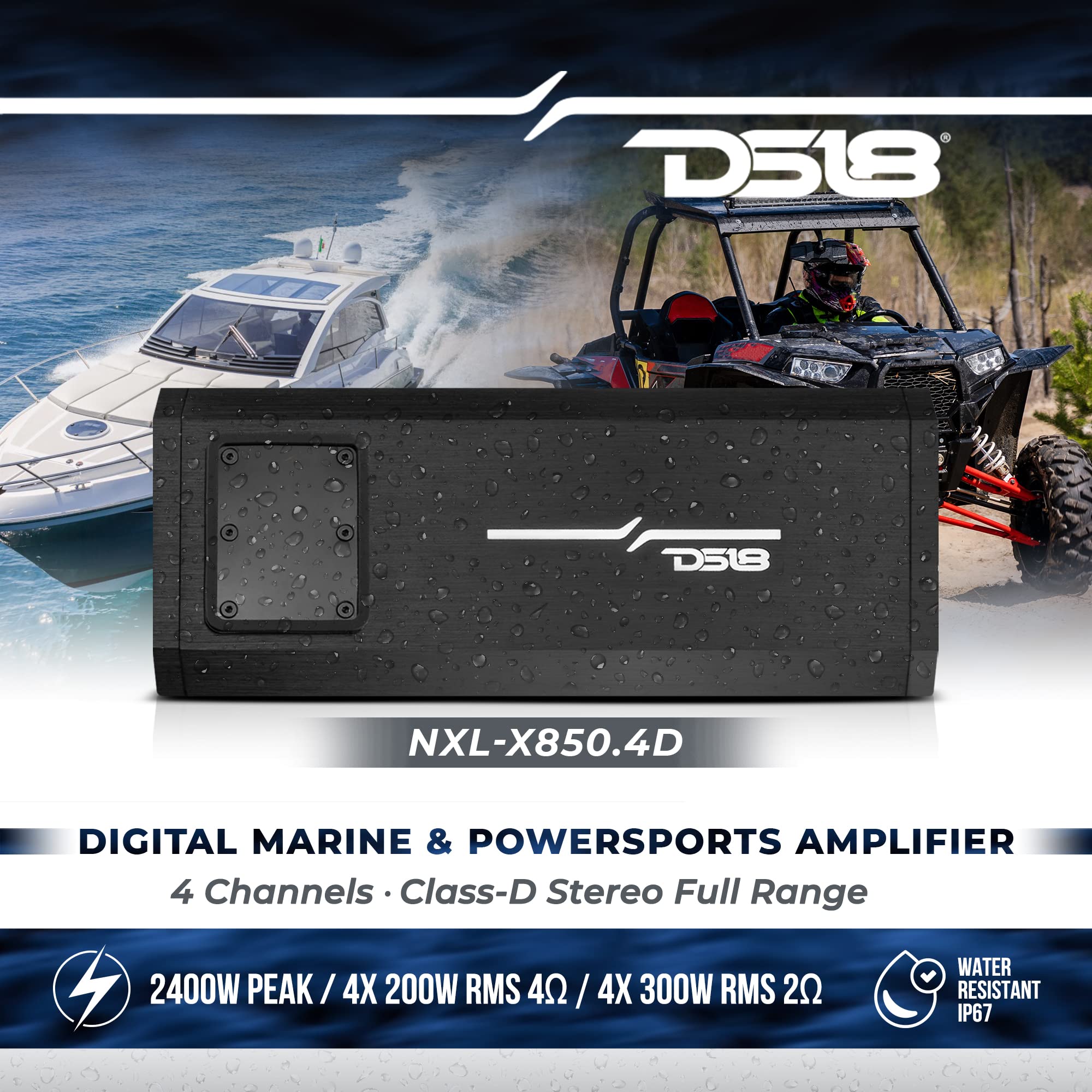 Foto 2 | Amplificador Marino Impermeable Ds18 Hydro Nxl-x850.4d 2400w - Venta Internacional.