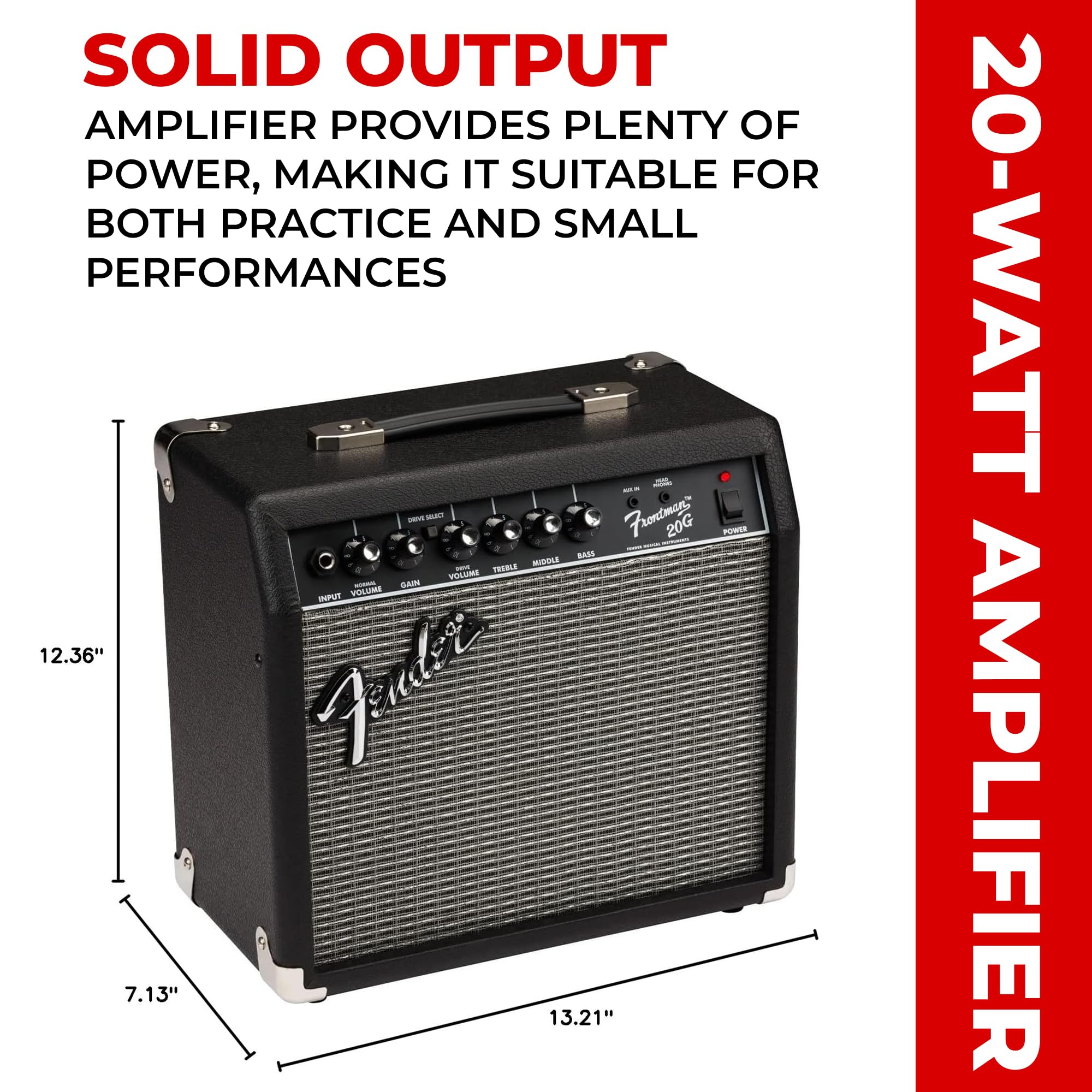 Foto 6 | Amplificador Combinado De Guitarra Fender Frontman 20g Negro 20w - Venta Internacional.