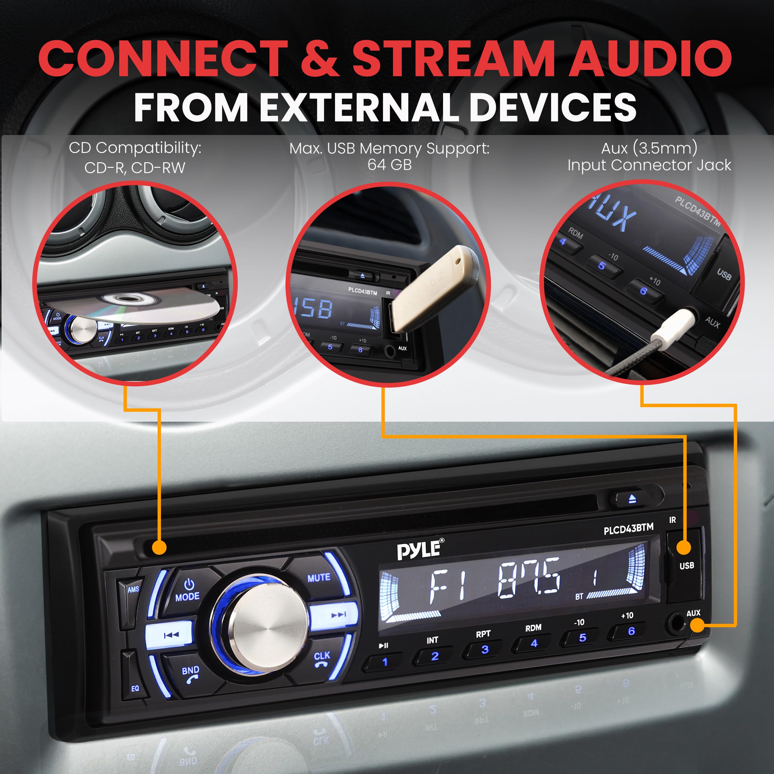 Foto 3 pulgar | Receptor Estéreo Marino Pyle Plcd43btm Bluetooth 300w - Venta Internacional.