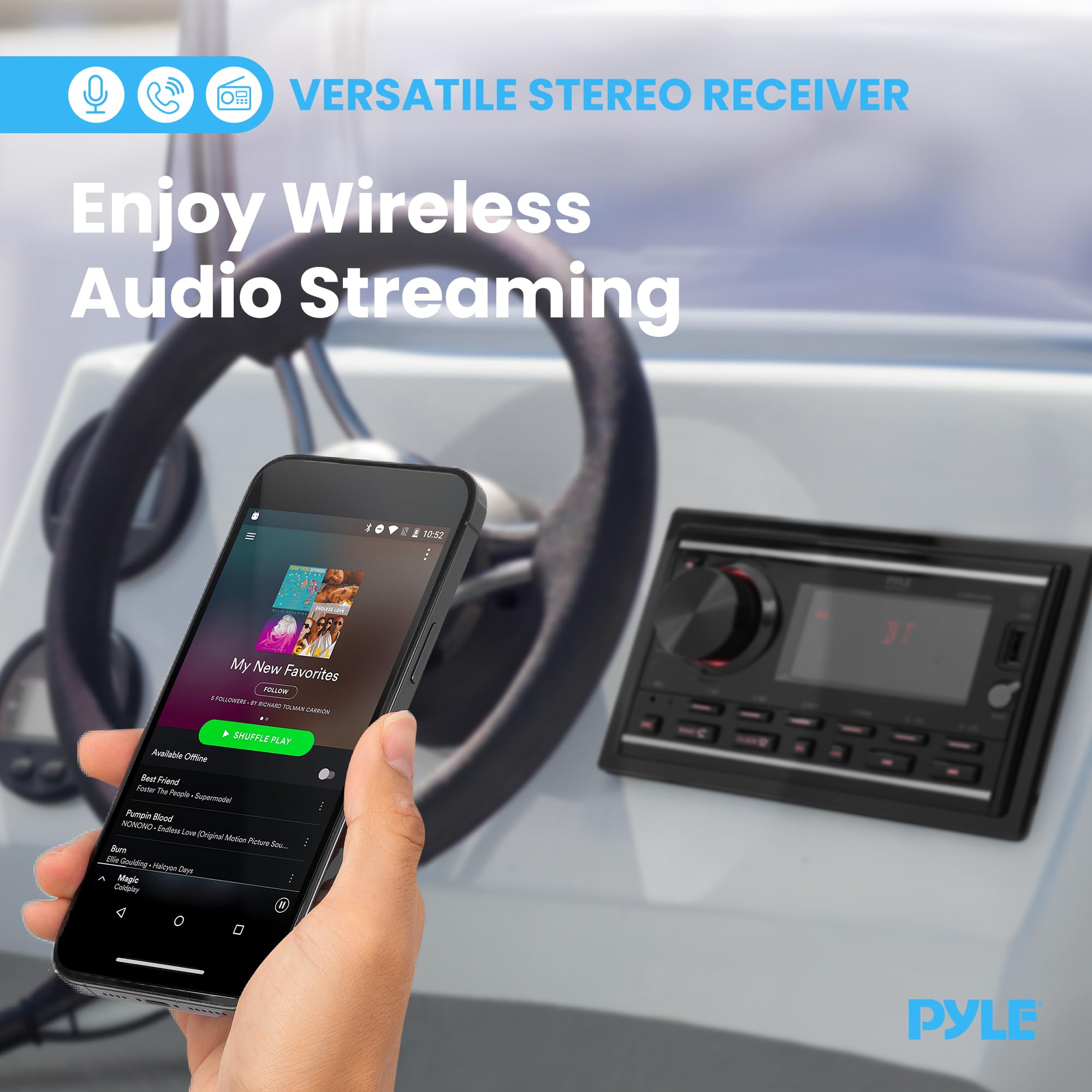 Foto 3 pulgar | Receptor Estéreo Marino Pyle Plmr2dnbk 300w Bluetooth - Venta Internacional.