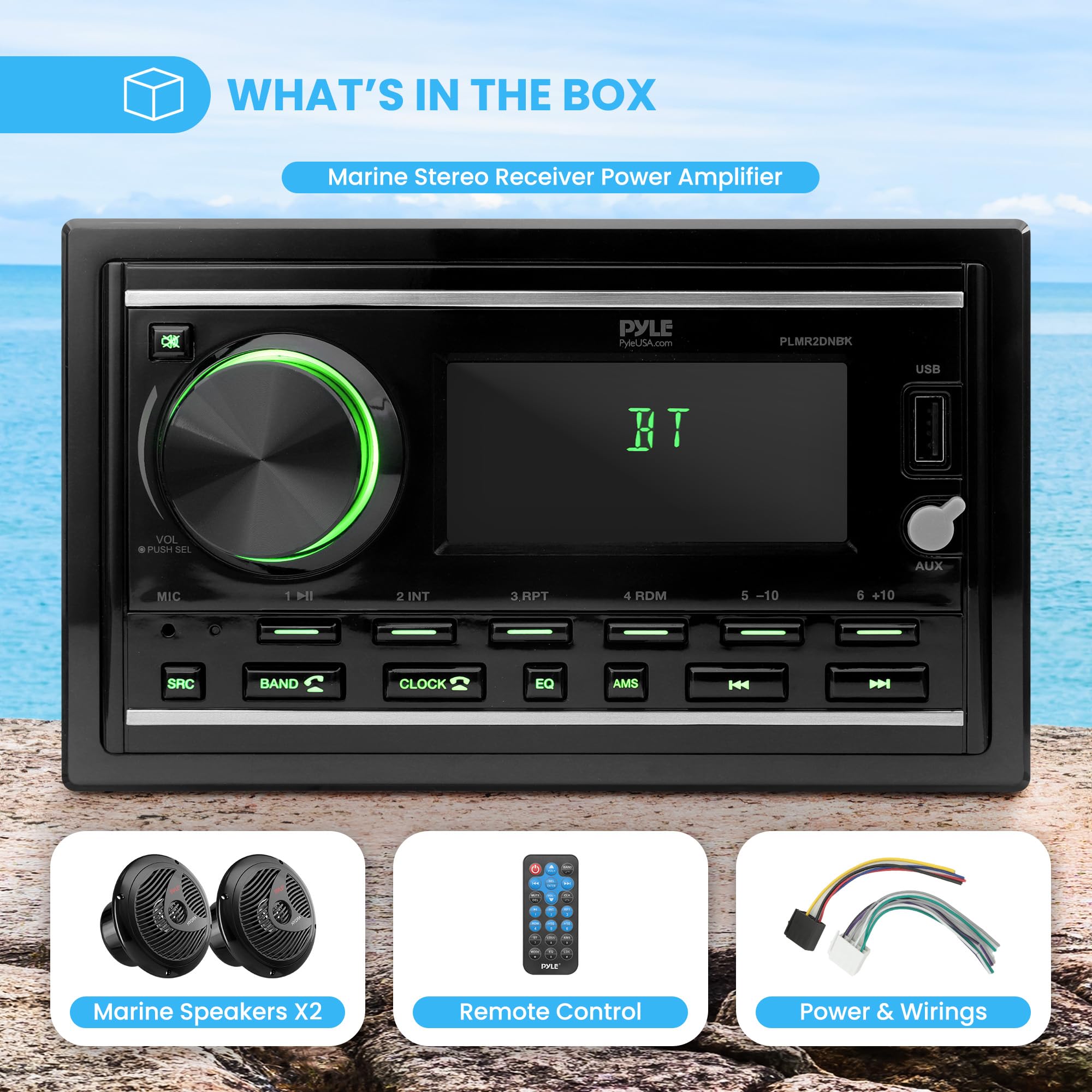 Foto 7 pulgar | Receptor Estéreo Marino Pyle Plmr2dnbk 300w Bluetooth - Venta Internacional.