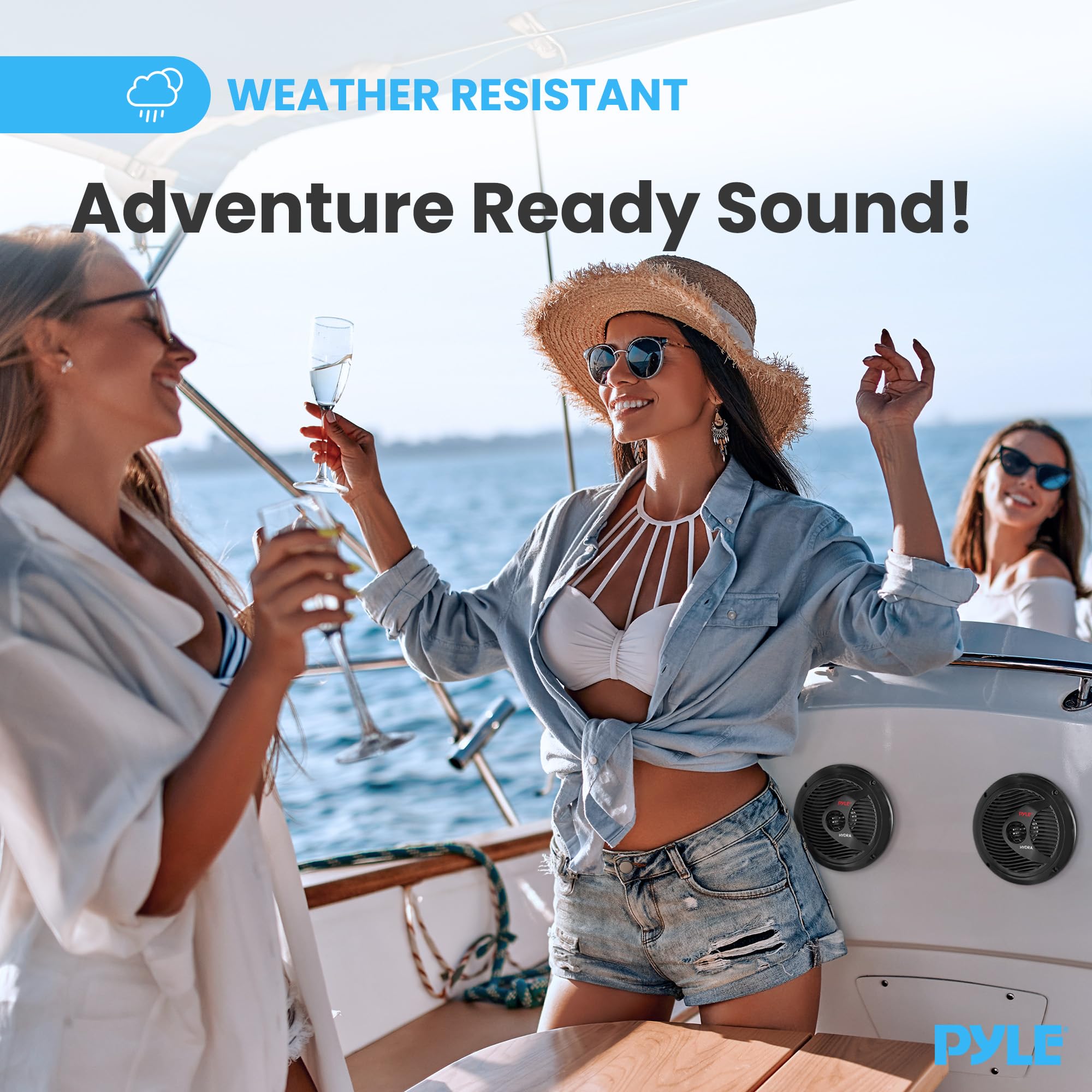 Foto 7 | Receptor Estéreo Marino Pyle Plmr2dnbk 300w Bluetooth - Venta Internacional.