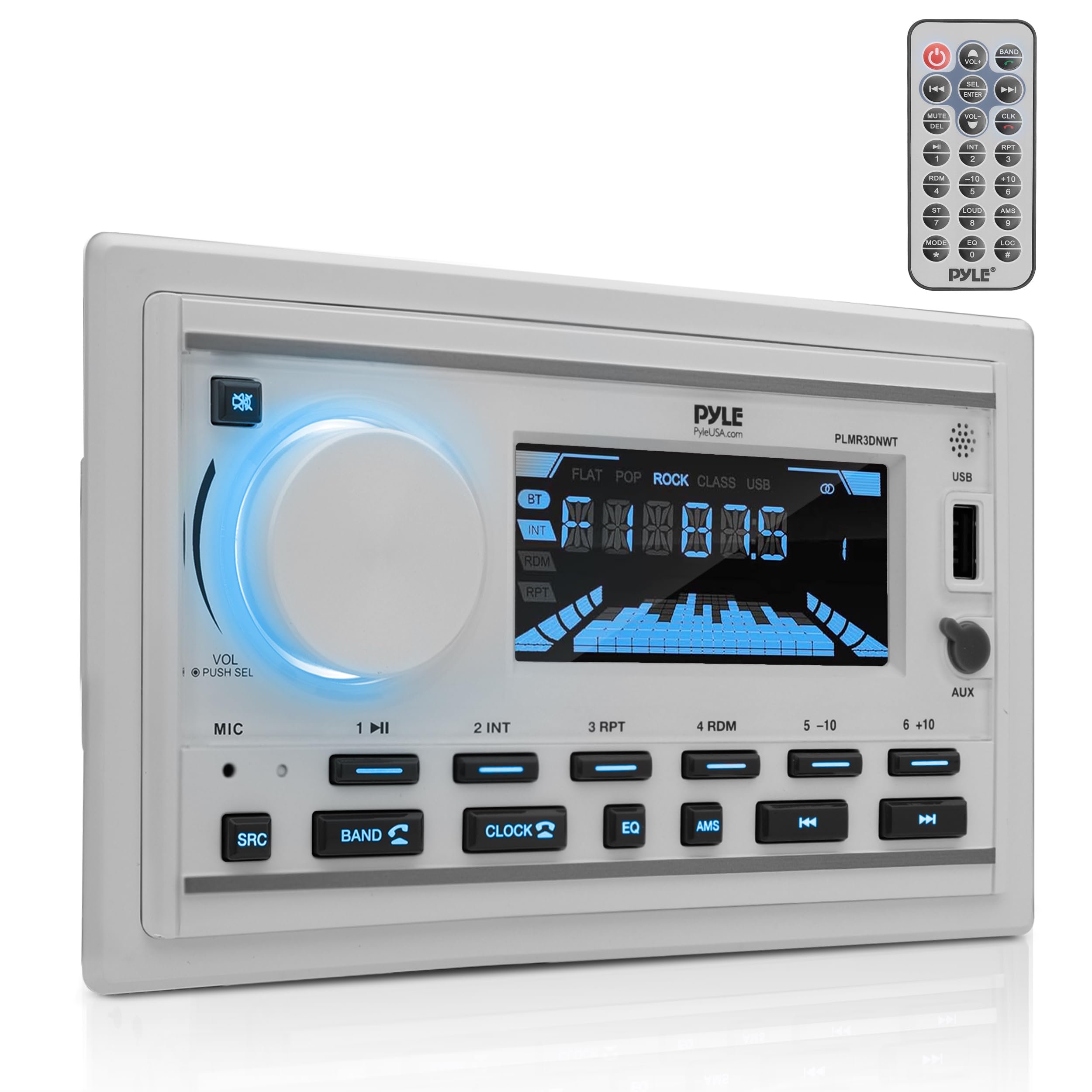 Foto 2 pulgar | Receptor Estéreo Marino Pyle Plmr3dnwt Con 2 Altavoces De 300 W - Venta Internacional.