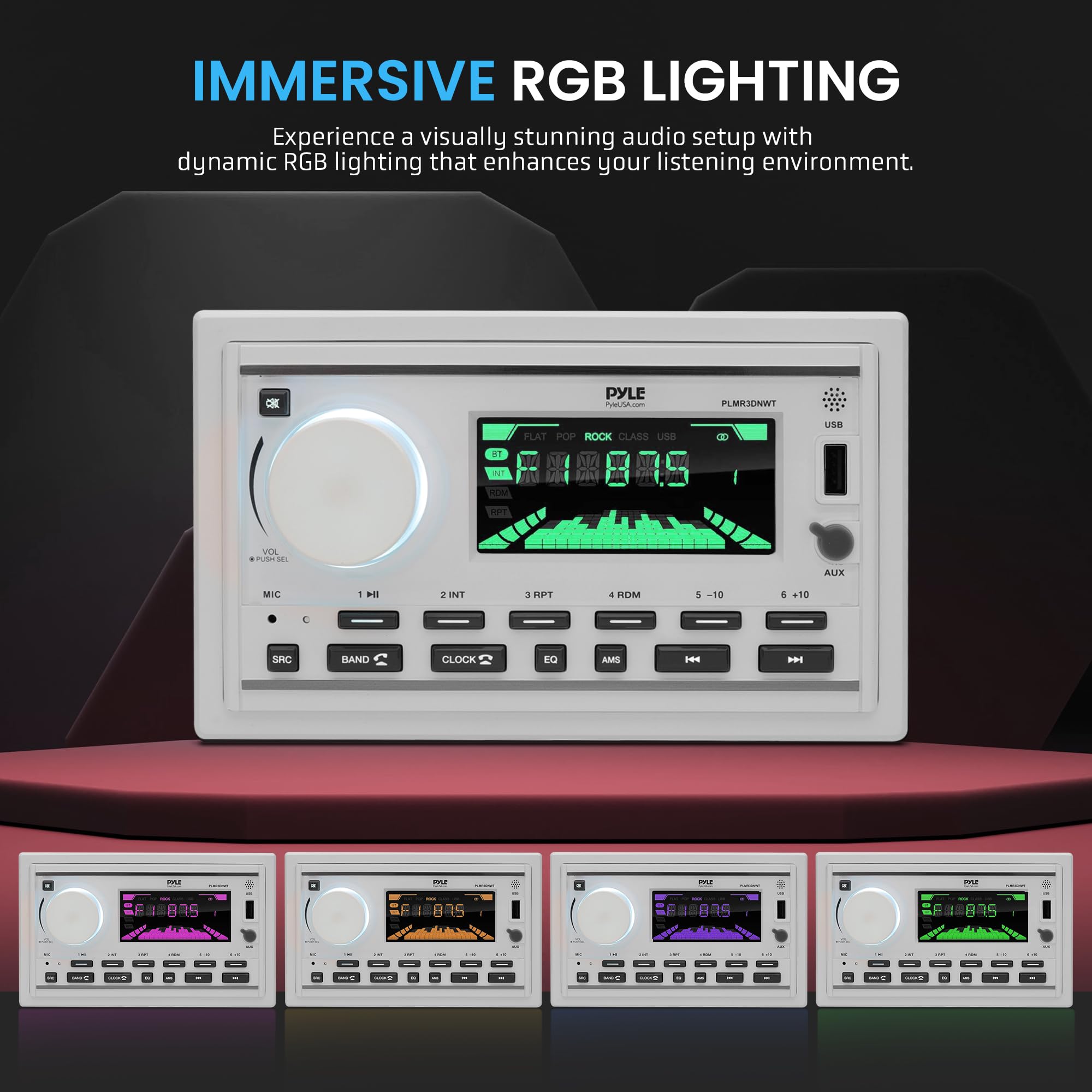 Foto 7 pulgar | Receptor Estéreo Marino Pyle Plmr3dnwt Con 2 Altavoces De 300 W - Venta Internacional.
