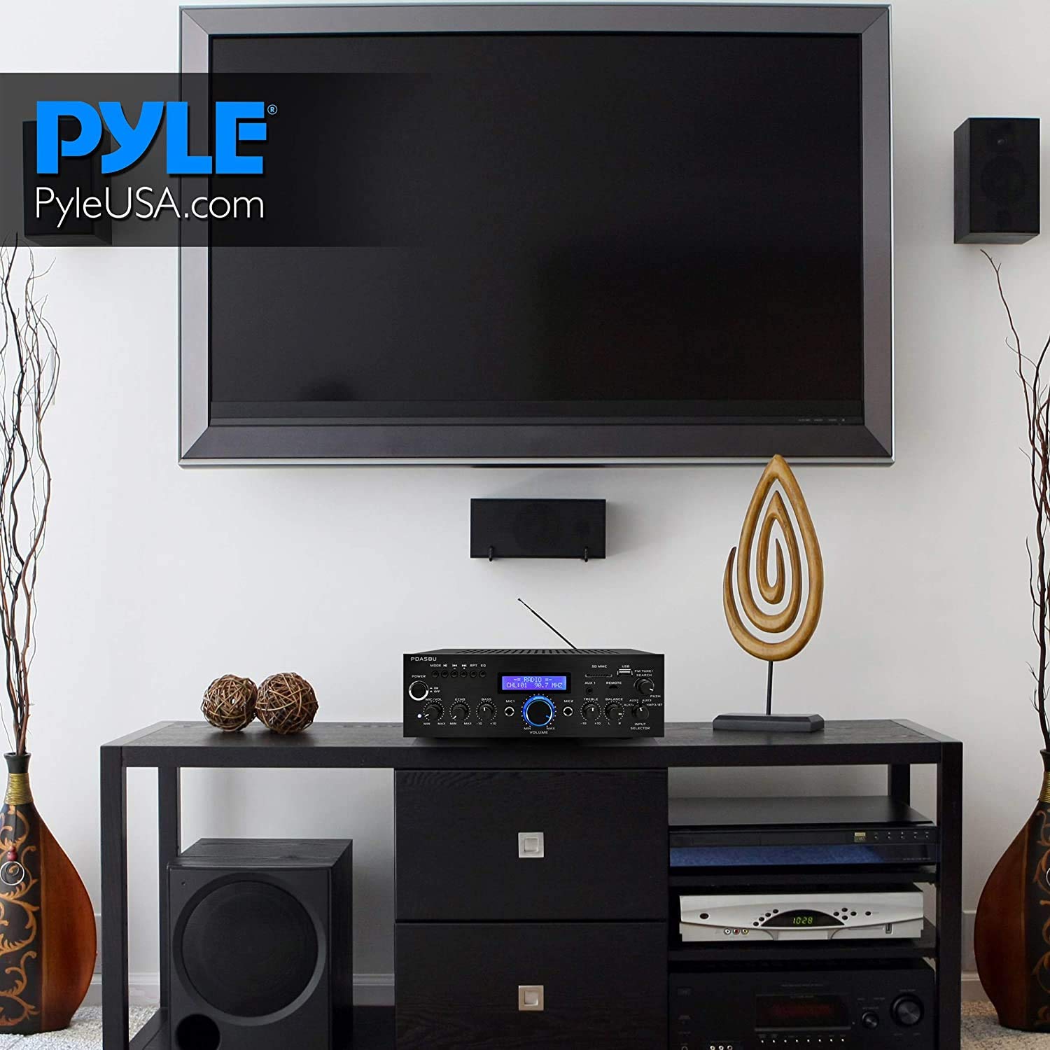 Foto 4 | Amplificador De Potencia Bluetooth Pyle Pda5bu 200 W Con Usb Aux Fm - Venta Internacional.