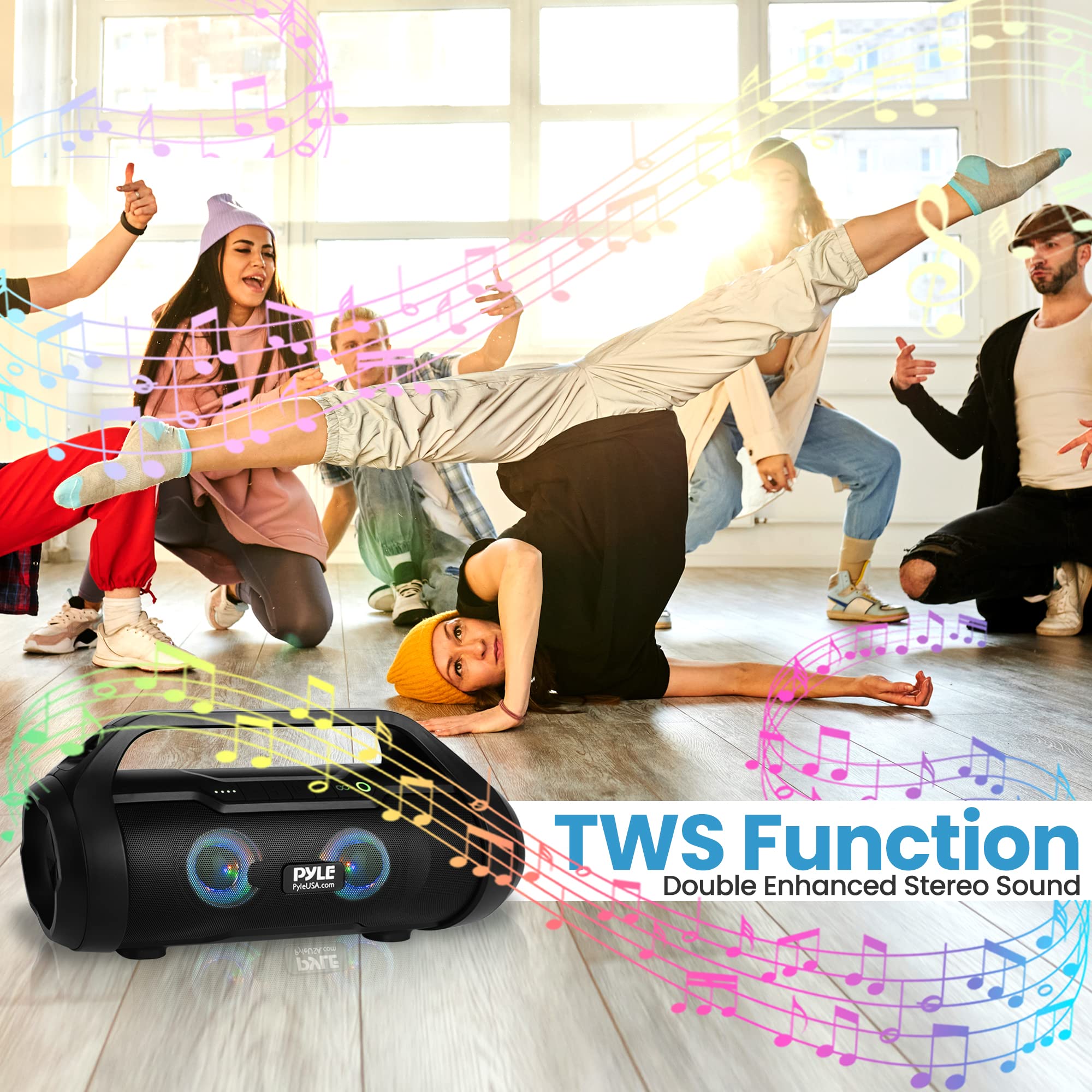 Foto 5 pulgar | Altavoz Bluetooth Boombox Pyle Pbmwp185 De 40 W Con Control Por Voz - Venta Internacional.