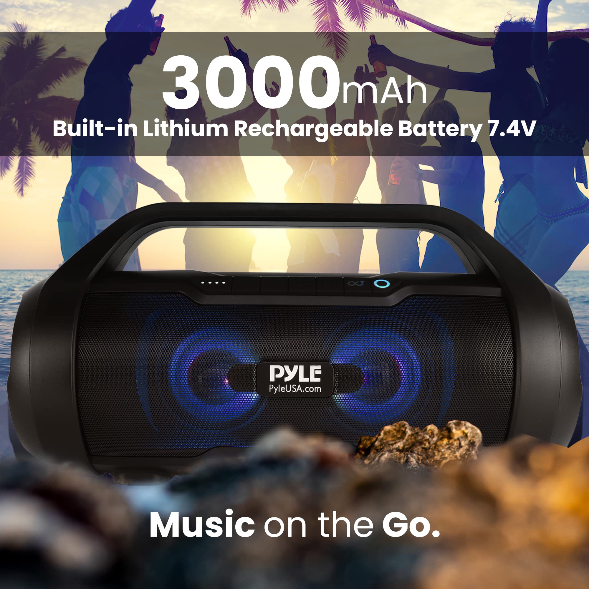 Foto 6 | Altavoz Bluetooth Boombox Pyle Pbmwp185 De 40 W Con Control Por Voz - Venta Internacional.