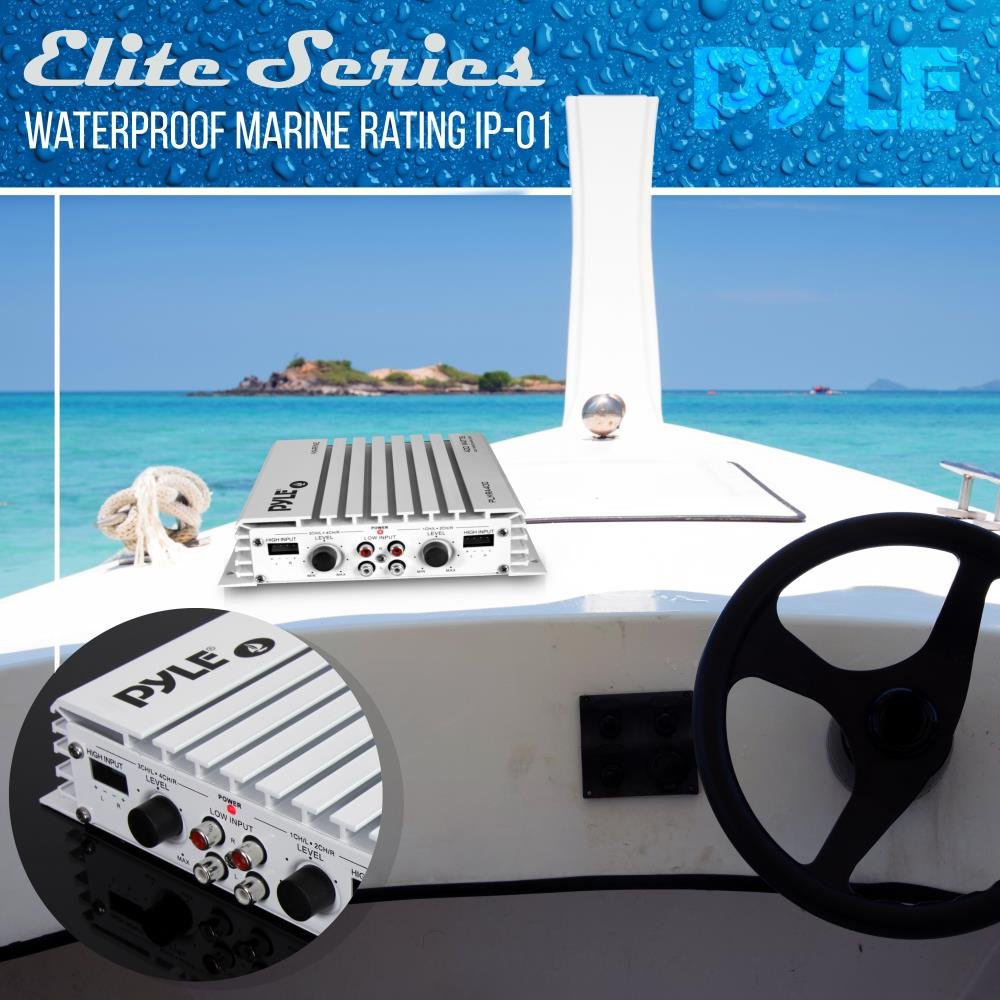 Foto 7 pulgar | Amplificador Marino Pyle Hydra Elite Series, 400 W, 4 Canales, Impermeable - Venta Internacional.