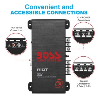 Foto 3 | Amplificador Estéreo Para Coche Boss Audio Systems R1002 Riot 200w - Venta Internacional.