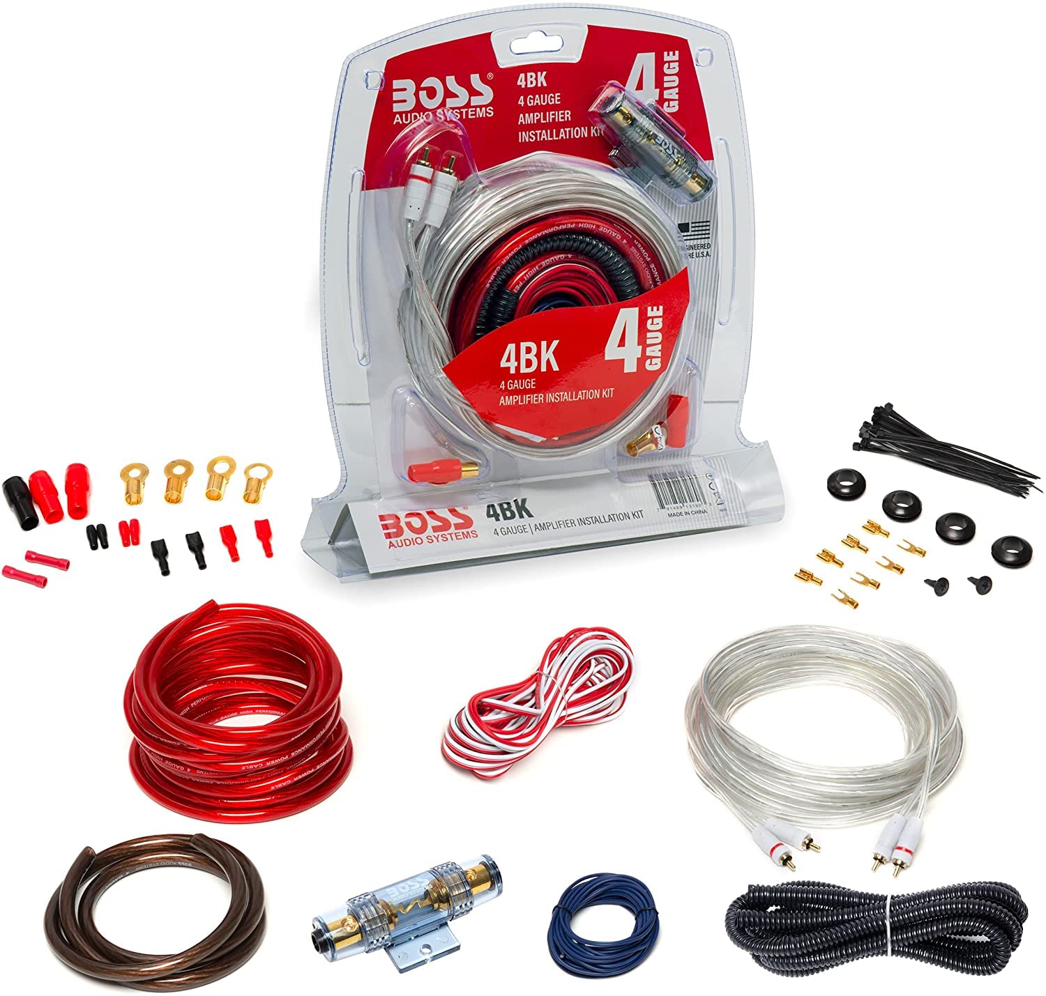 Foto 2 | Kit De Cableado Para Amplificador De Coche Boss Audio Systems 4bk 4 Gauge - Venta Internacional.