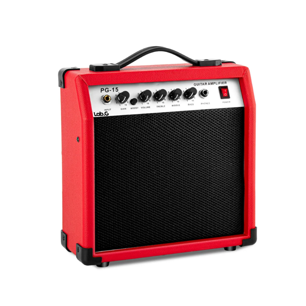 Foto 2 pulgar | 20w Amplificador Para Guitarra Y Bajo Eléctrico Con Aux Lab.g,  Rojo Negro