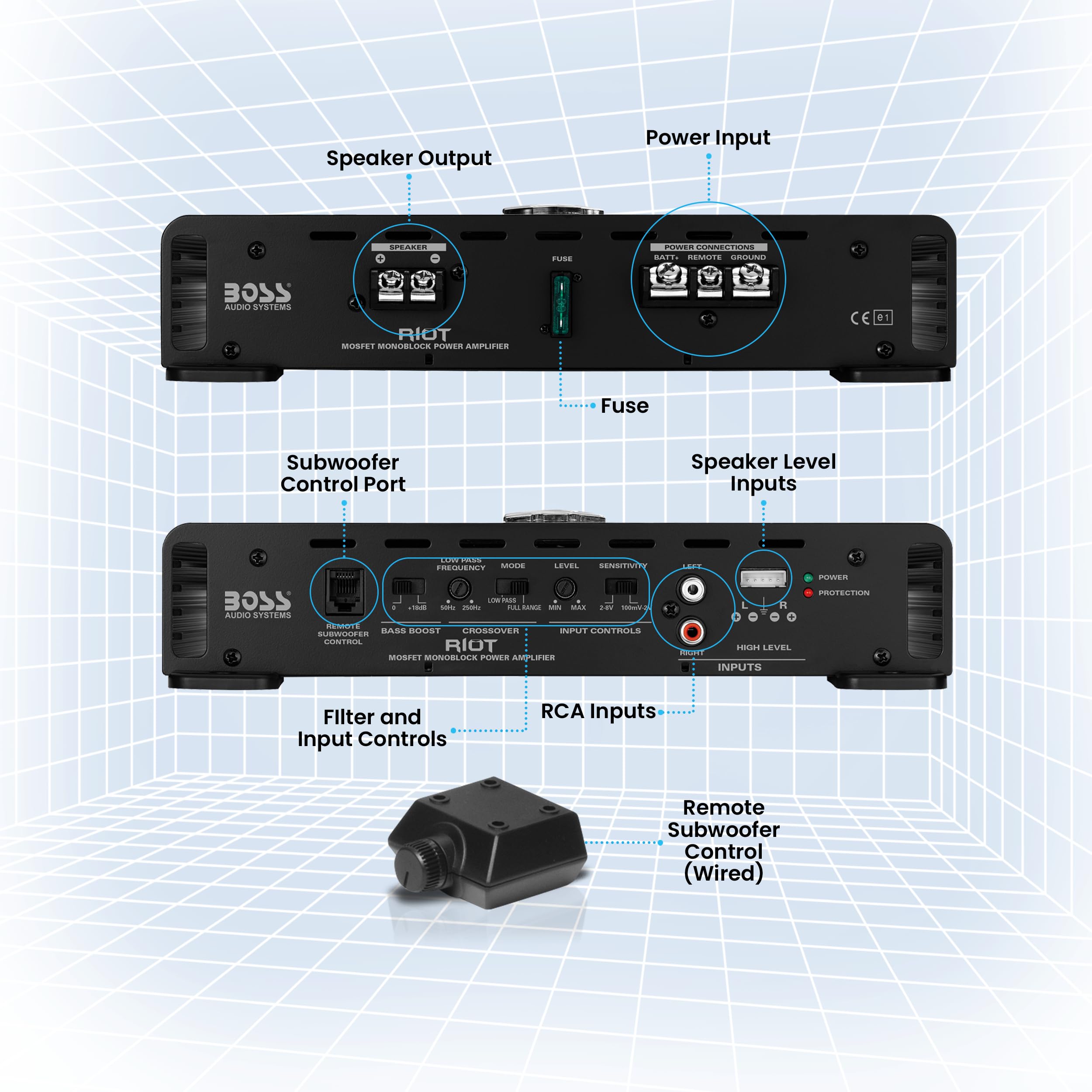 Foto 5 pulgar | Amplificador para Coche Boss Audio Systems R1100m-s 1100w Monoblock - Venta Internacional