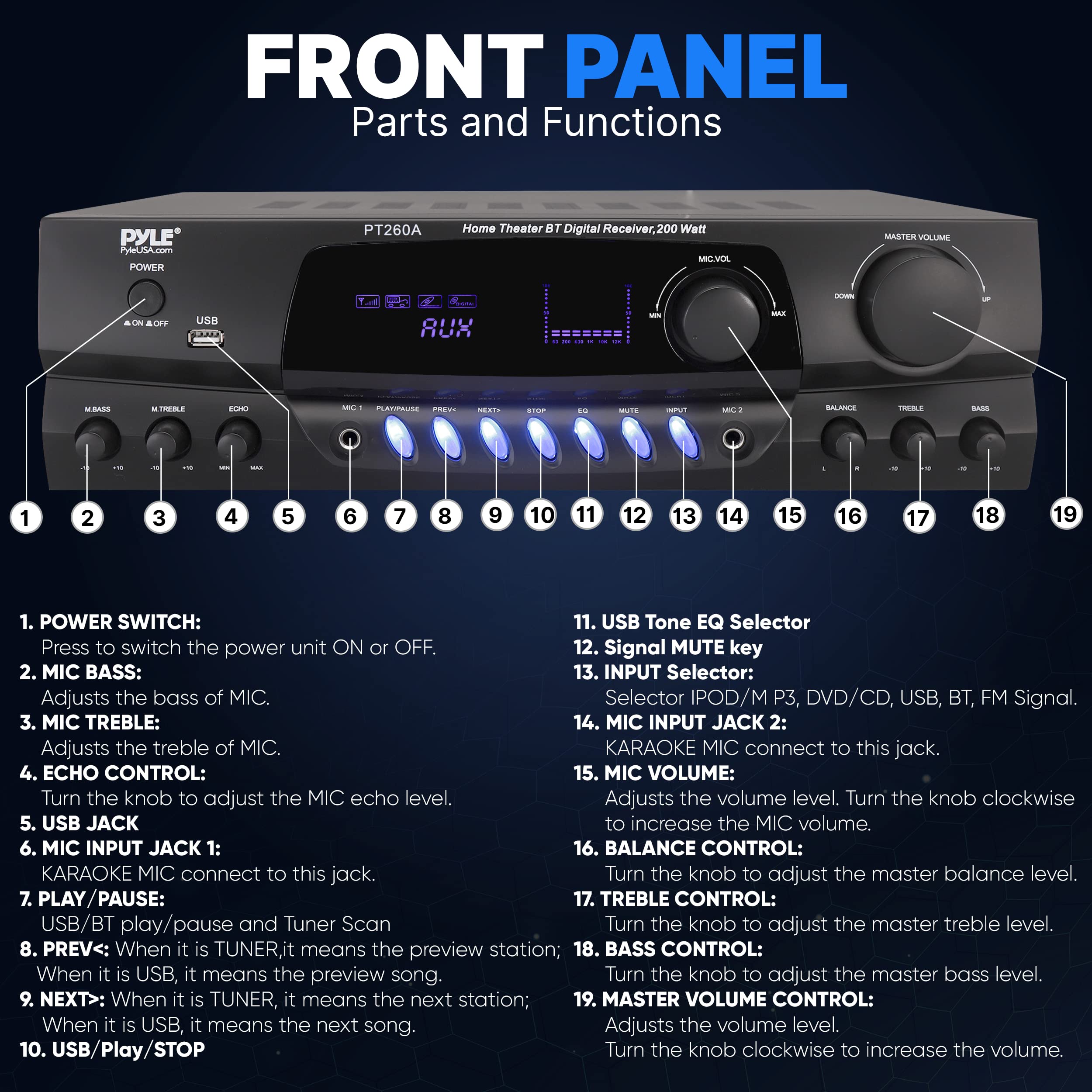 Foto 3 pulgar | Amplificador de Audio Pyle Pt260a 200w - Venta Internacional