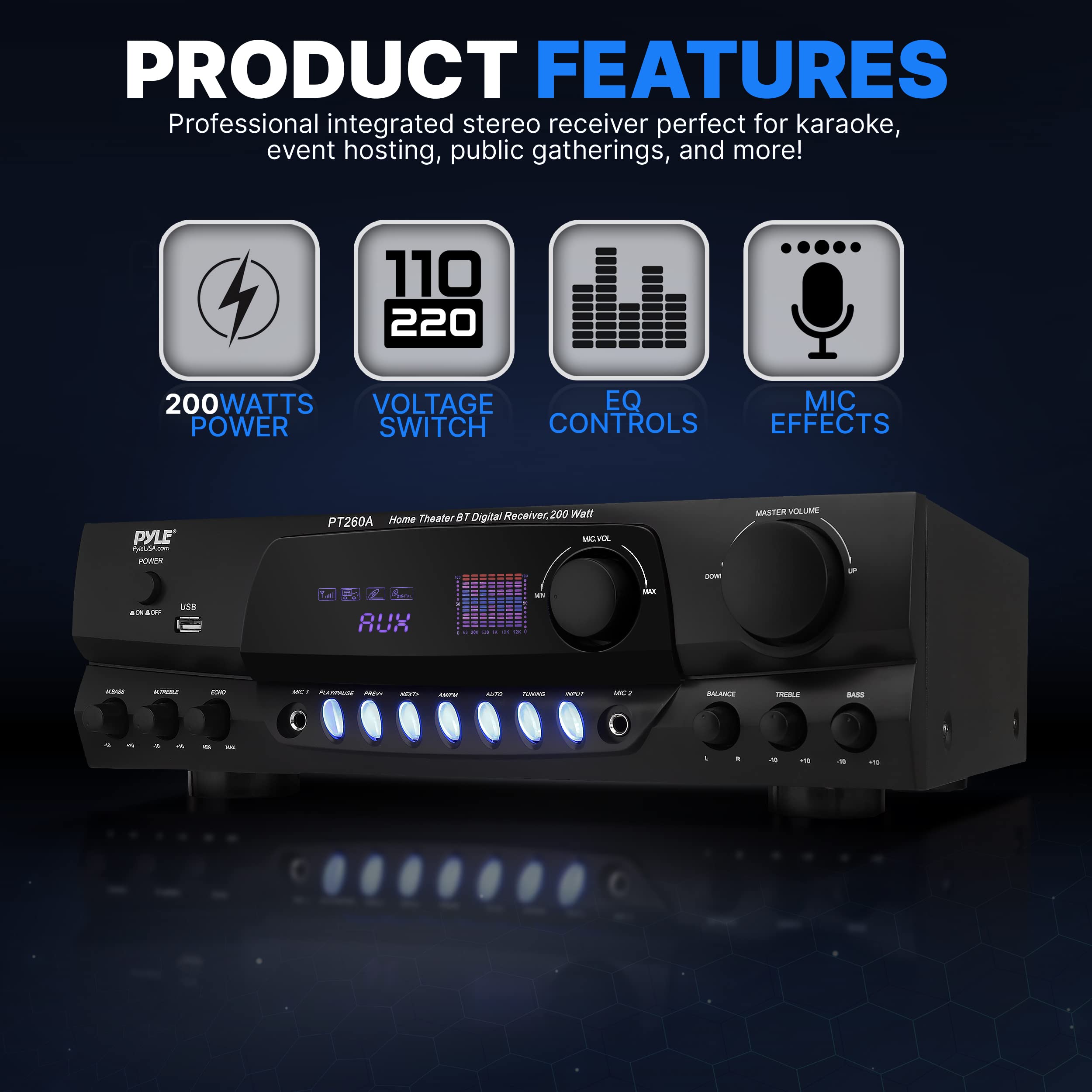 Foto 7 pulgar | Amplificador de Audio Pyle Pt260a 200w - Venta Internacional