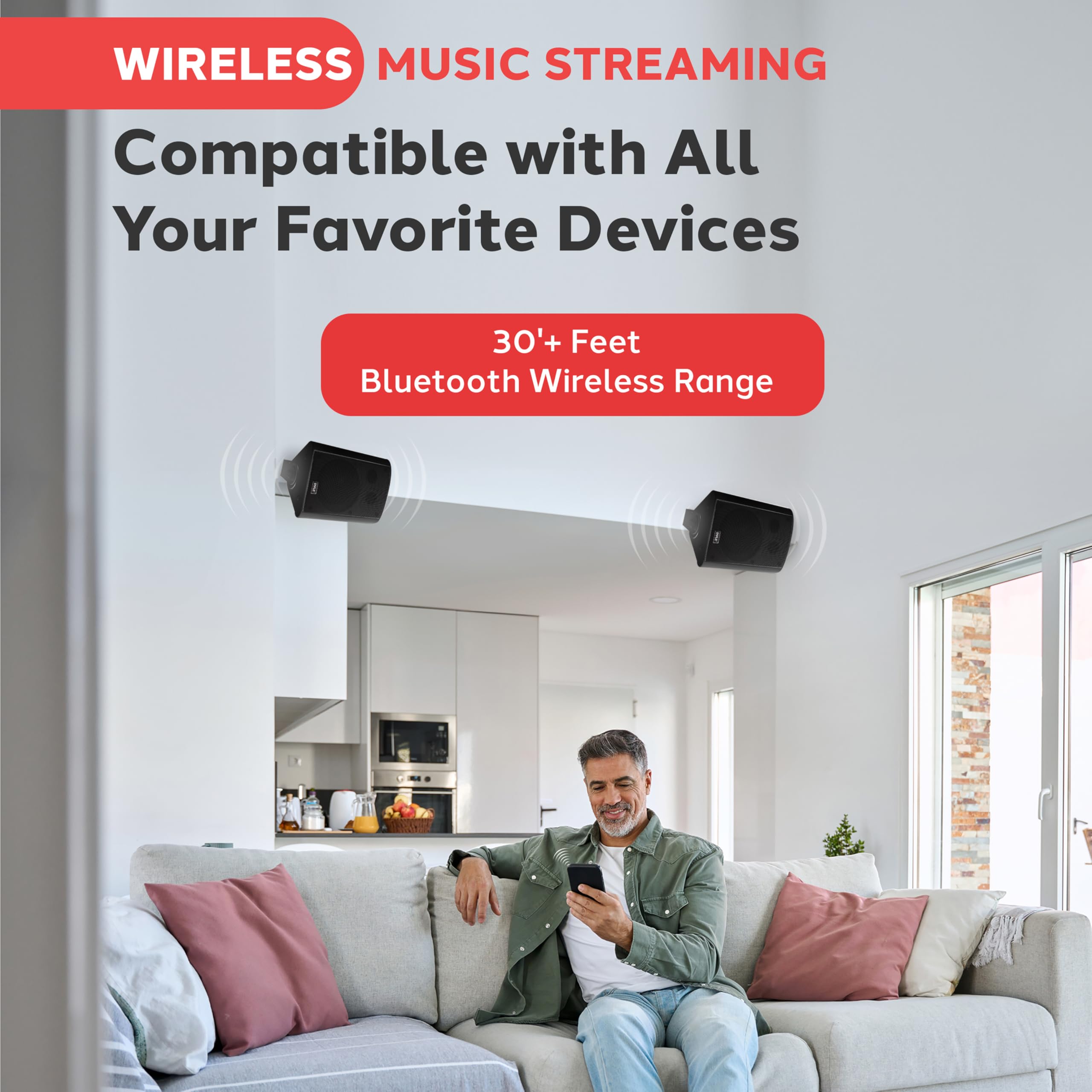 Foto 6 pulgar | Sistema de Altavoces Bluetooth Pyle Wall Mount Waterproof 6.5 - Venta Internacional