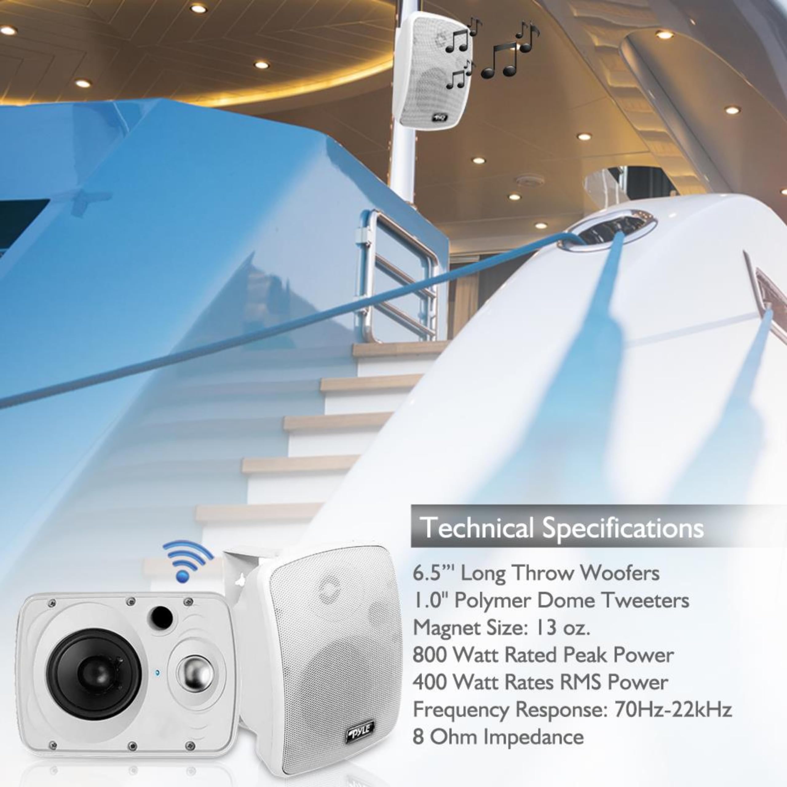 Foto 8 pulgar | Sistema de Altavoces Inalámbricos Bluetooth para Exteriores Pyle 800w - Venta Internacional