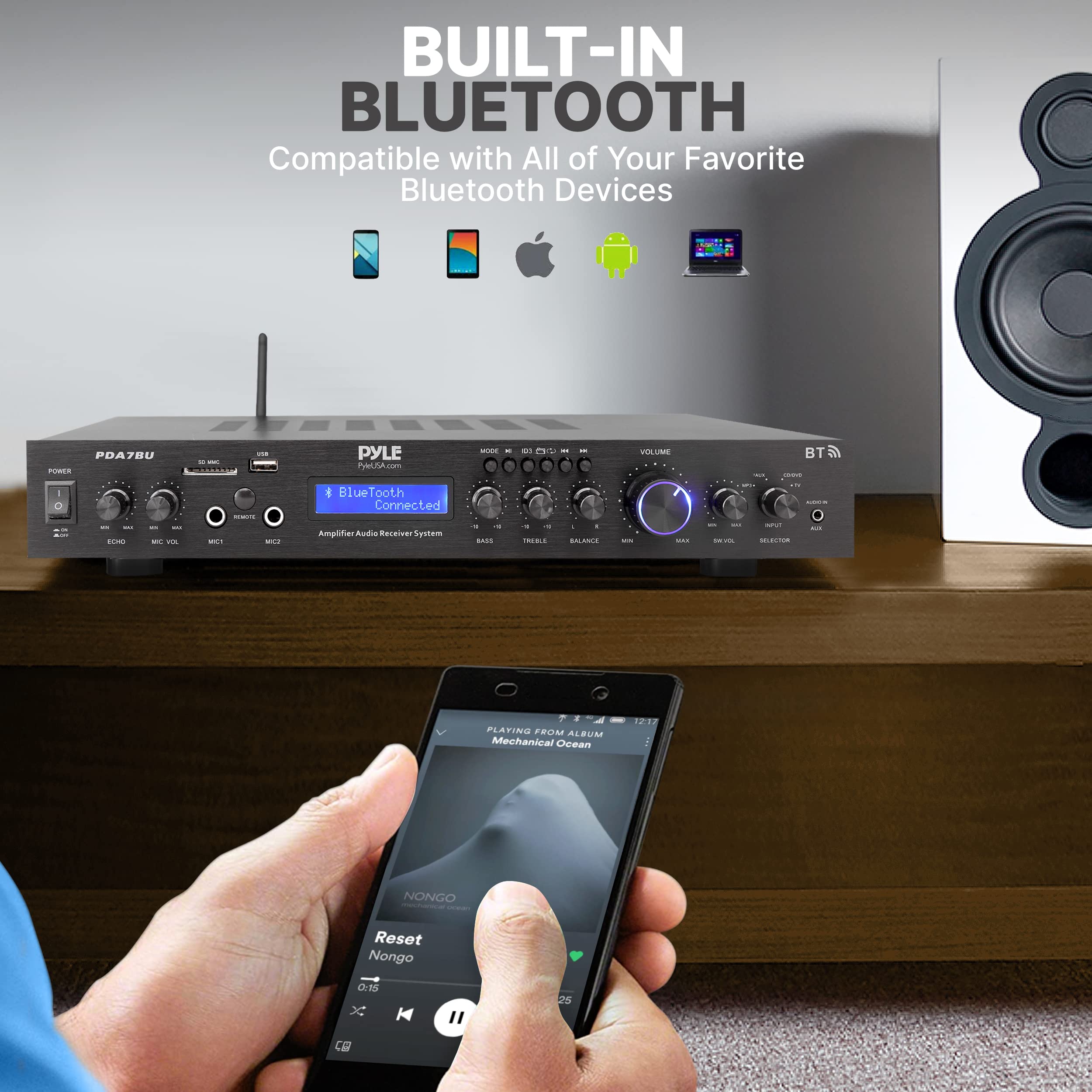 Foto 6 pulgar | Receptor Pyle Pda7bu.5 5 Canales 200 W Bluetooth Con Lcd - Venta Internacional.