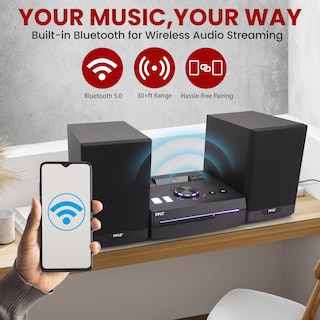 Foto 3 | Sistema De Estantería Estéreo Para El Hogar Pyle Radio Bt Cd Fm Inalámbrico De 60 W - Venta Internacional.