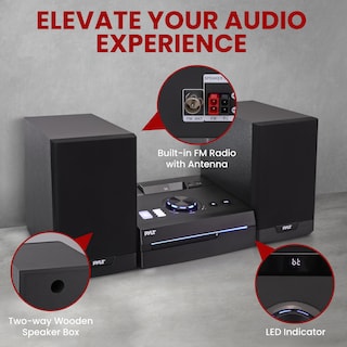Foto 5 | Sistema De Estantería Estéreo Para El Hogar Pyle Radio Bt Cd Fm Inalámbrico De 60 W - Venta Internacional.