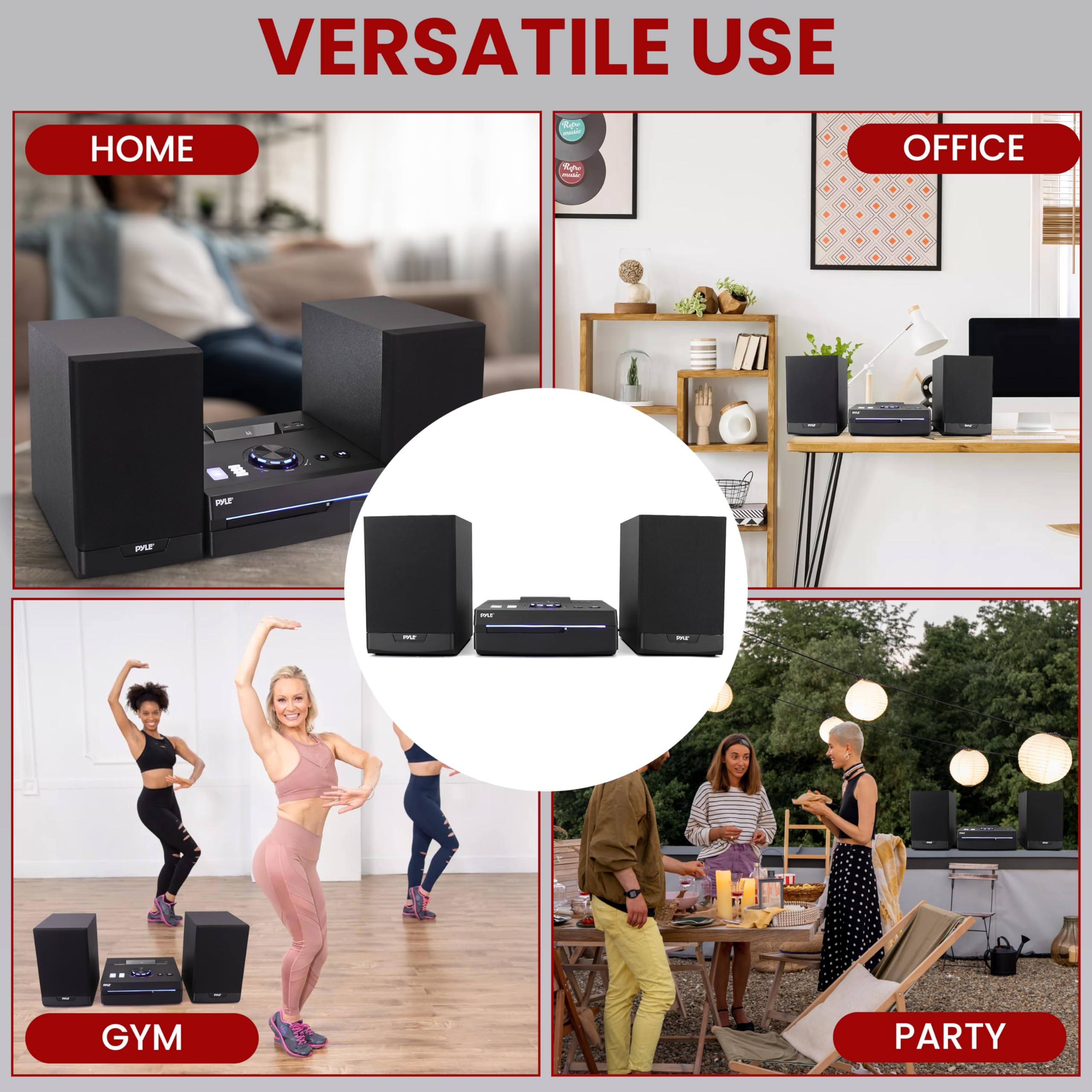 Foto 6 | Sistema De Estantería Estéreo Para El Hogar Pyle Radio Bt Cd Fm Inalámbrico De 60 W - Venta Internacional.