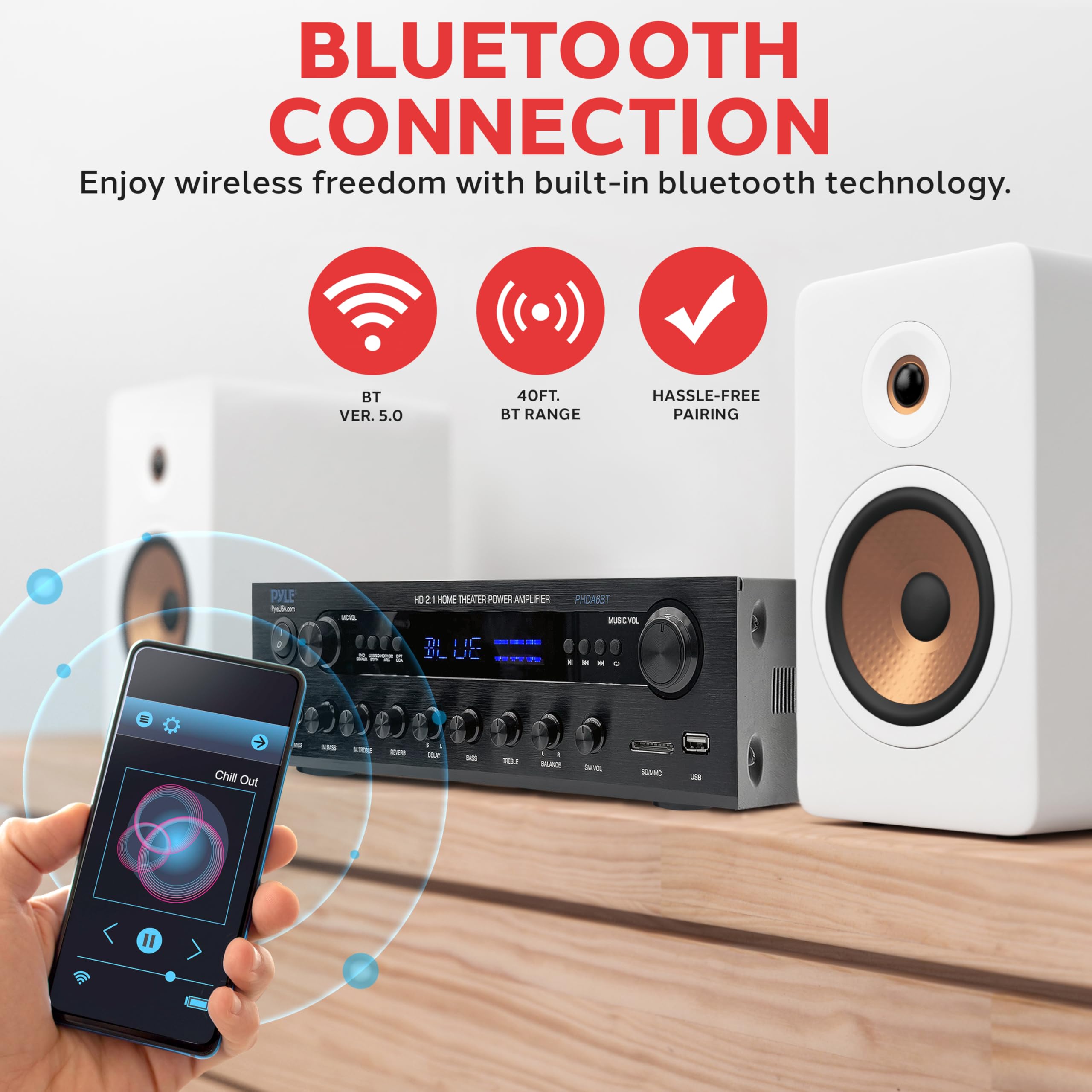 Foto 5 pulgar | Receptor De Cine En Casa Karaoke Pyle 400 W Bluetooth Con Efectos - Venta Internacional.