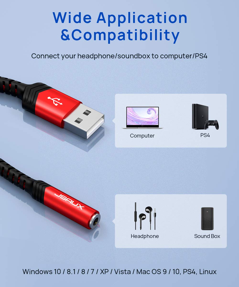 Foto 8 pulgar | Adaptador De Audio Usb A Conector De 3,5 Mm Jsaux Gris 18 Cm - Venta Internacional.