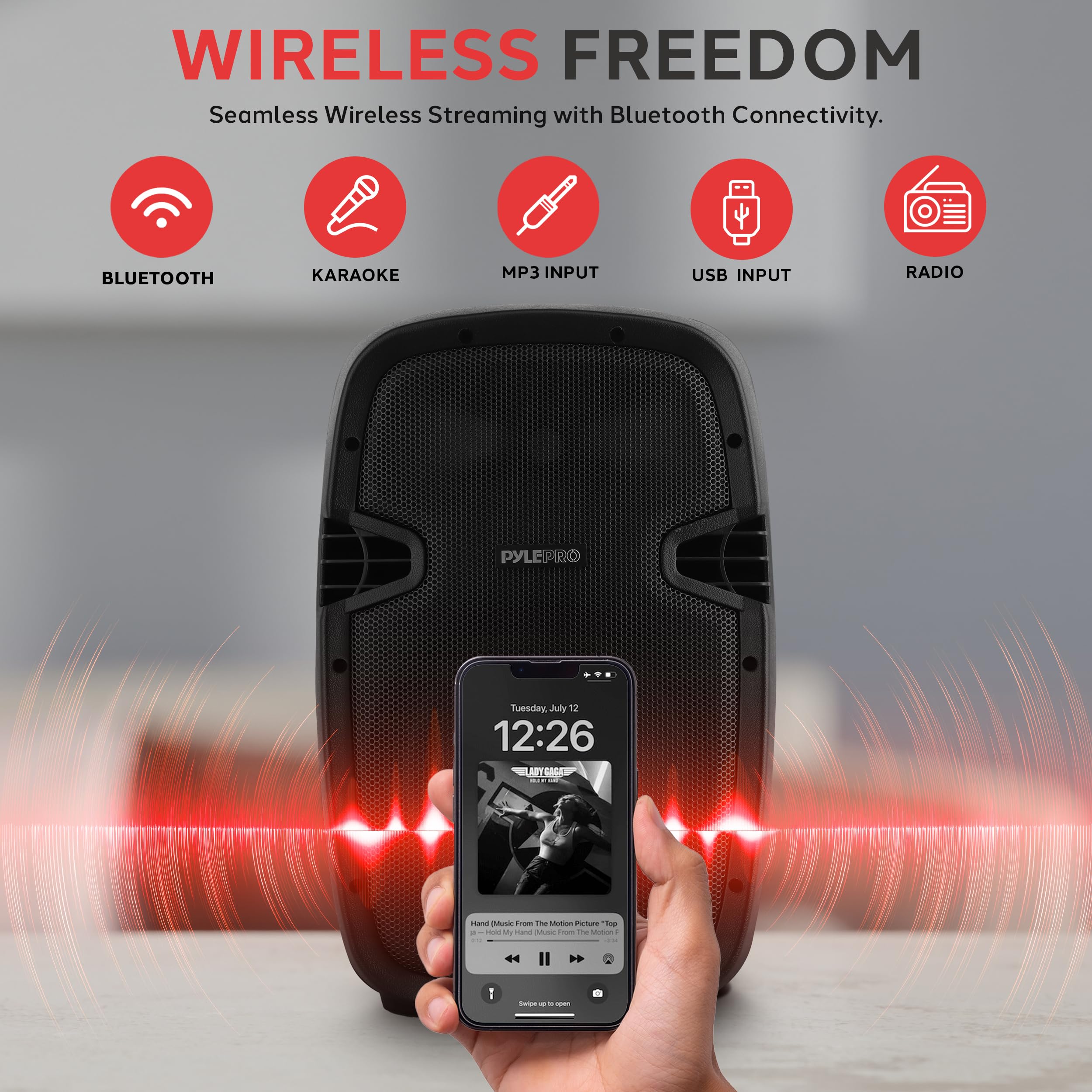 Foto 4 | Altavoz Para Sistema Pa Pyle Pphp837ub, 600 W, Bluetooth Con Micrófono - Venta Internacional.