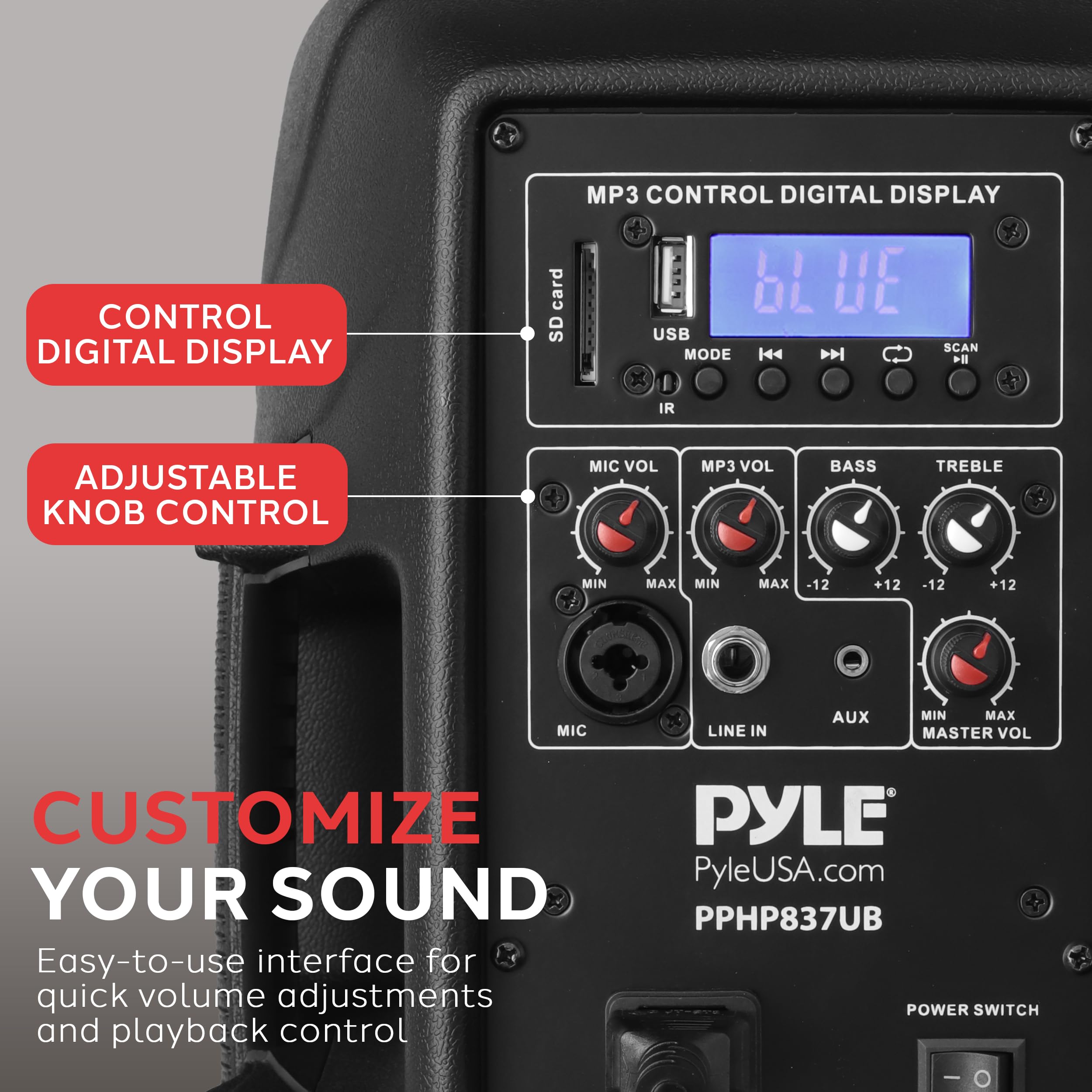 Foto 6 pulgar | Altavoz Para Sistema Pa Pyle Pphp837ub, 600 W, Bluetooth Con Micrófono - Venta Internacional.