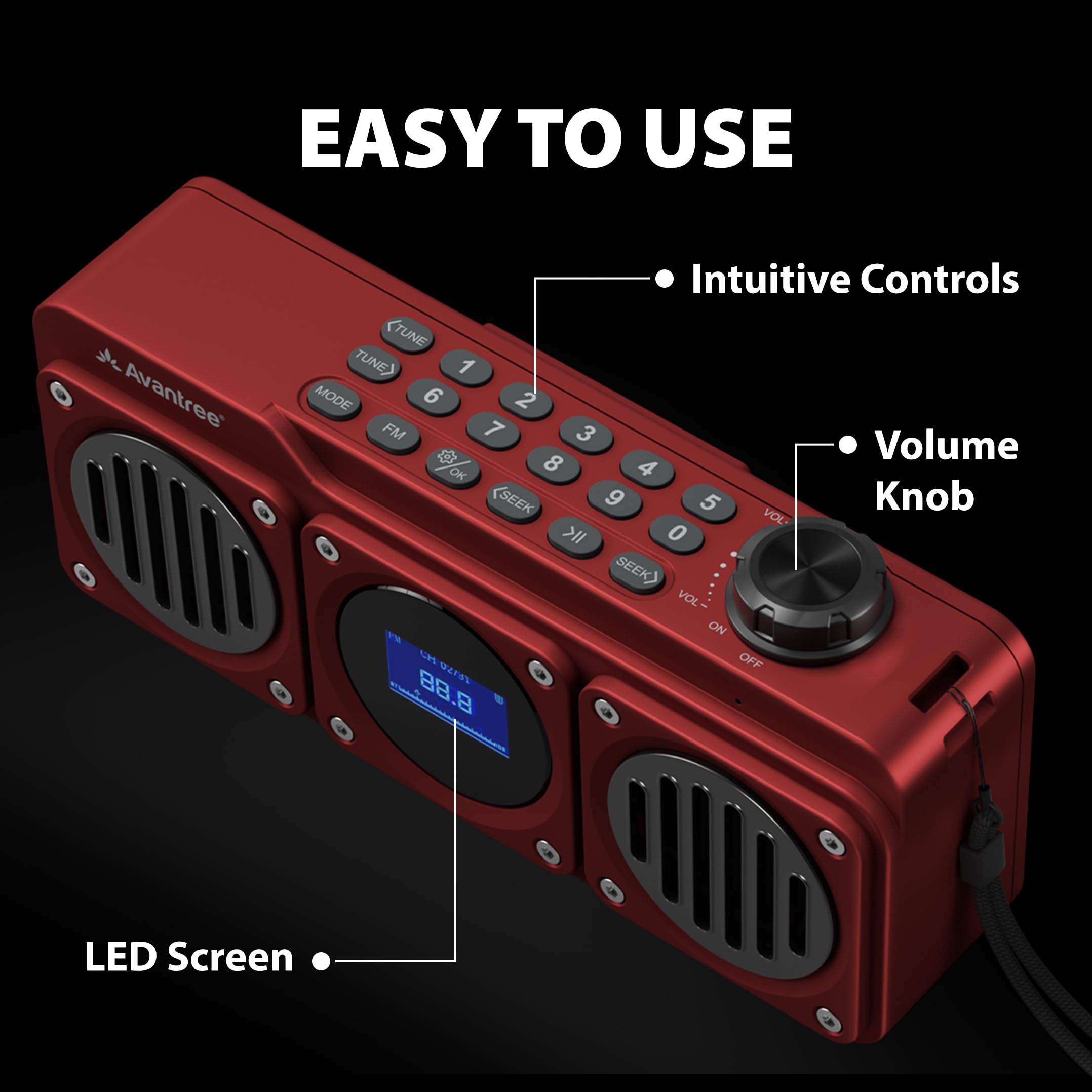 Foto 7 | Radio Fm Digital Portátil Con Altavoz Bluetooth Avantree Boombyte - Venta Internacional.