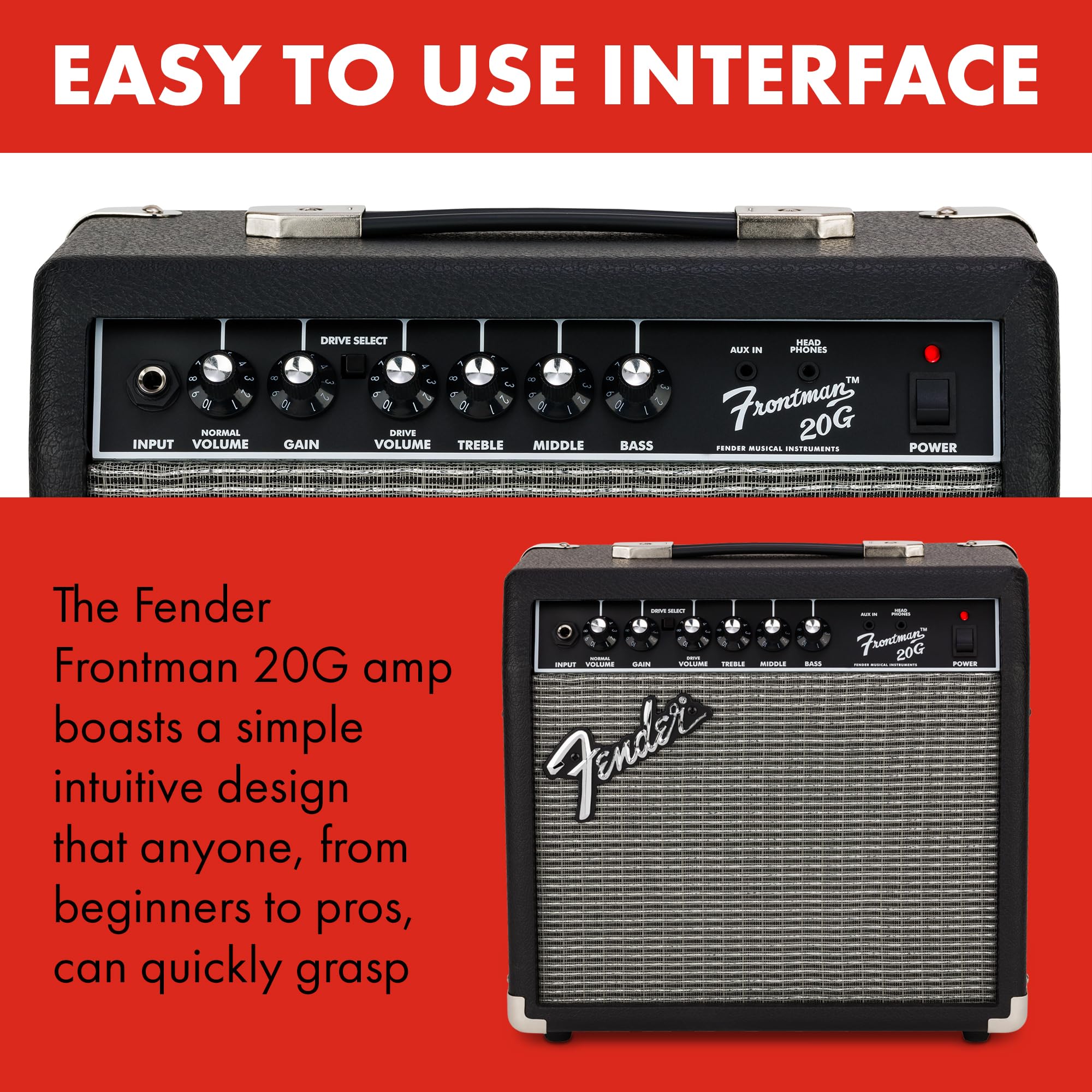 Foto 4 pulgar | Amplificador De Guitarra Fender Frontman 20g 20w Con 2 Años De Garantía 6'' Sp - Venta Internacional.