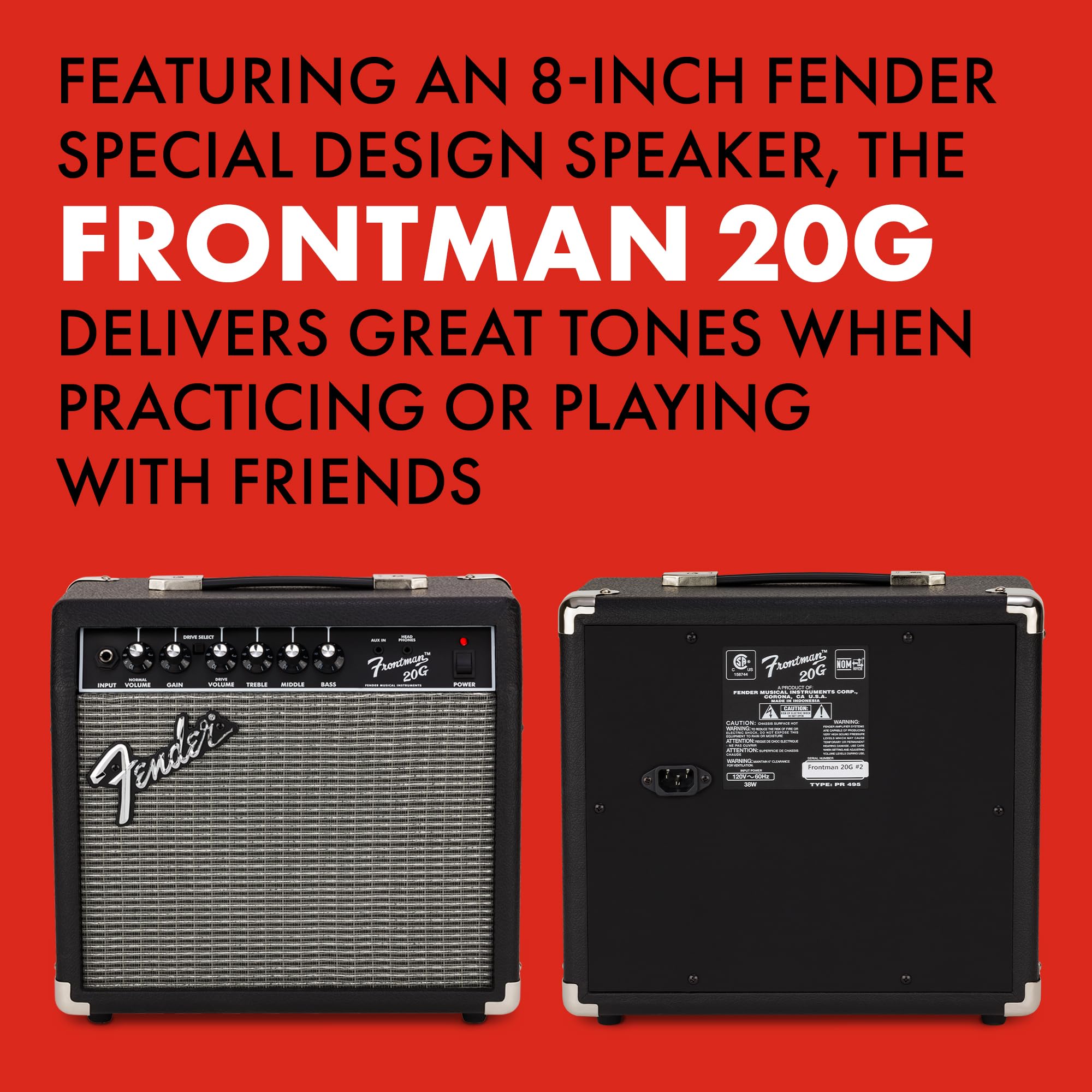 Foto 6 | Amplificador De Guitarra Fender Frontman 20g 20w Con 2 Años De Garantía 6'' Sp - Venta Internacional.