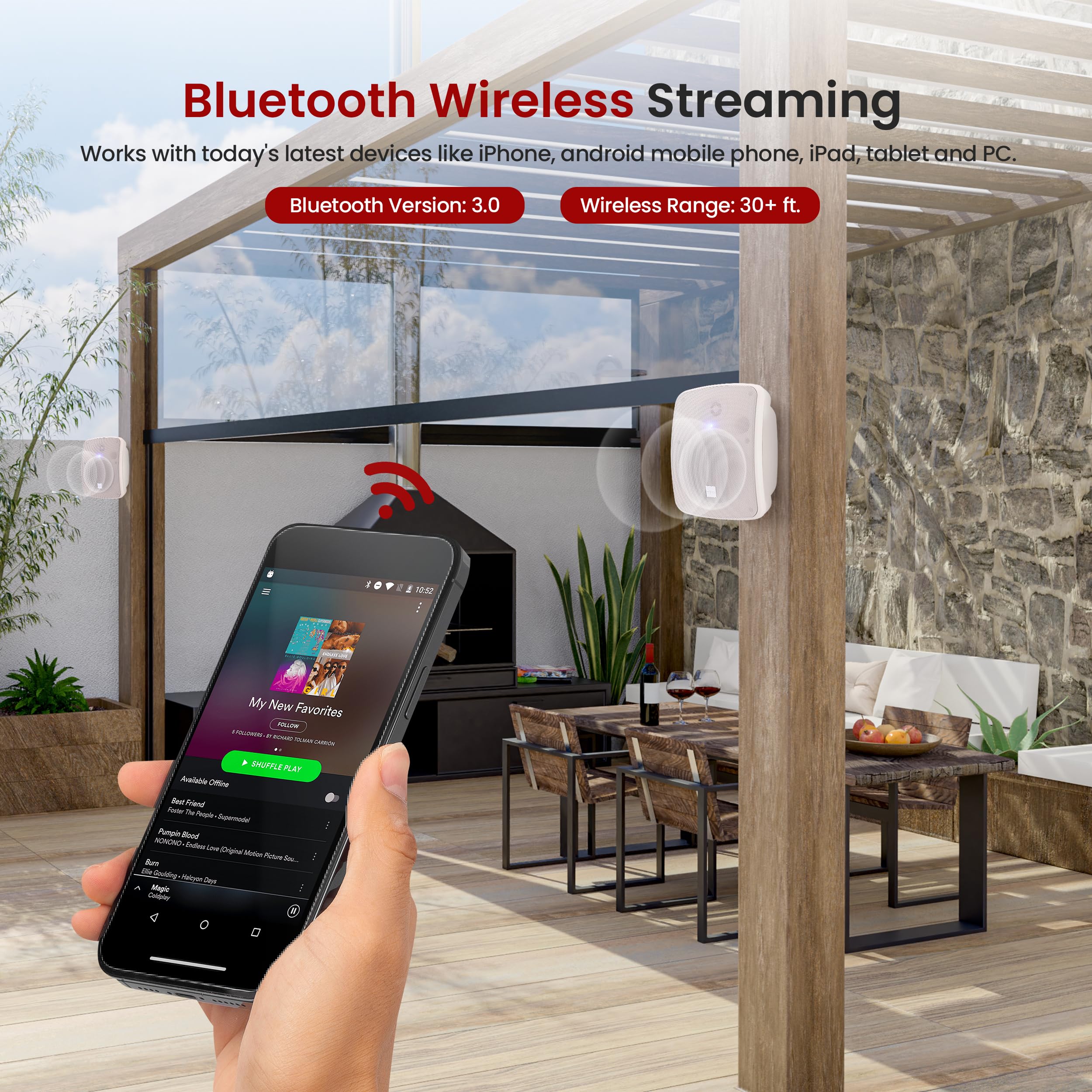 Foto 7 | Altavoz Exterior Pyle 5.25 Inalámbrico Bluetooth 600 W (par) - Venta Internacional.