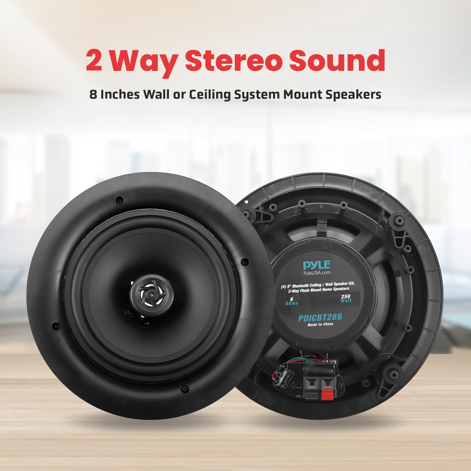 Foto 4 pulgar | Altavoz Pyle Pdicbt286 Bluetooth De 8 Pulgadas Y 250 W Con Soporte Empotrado - Venta Internacional.