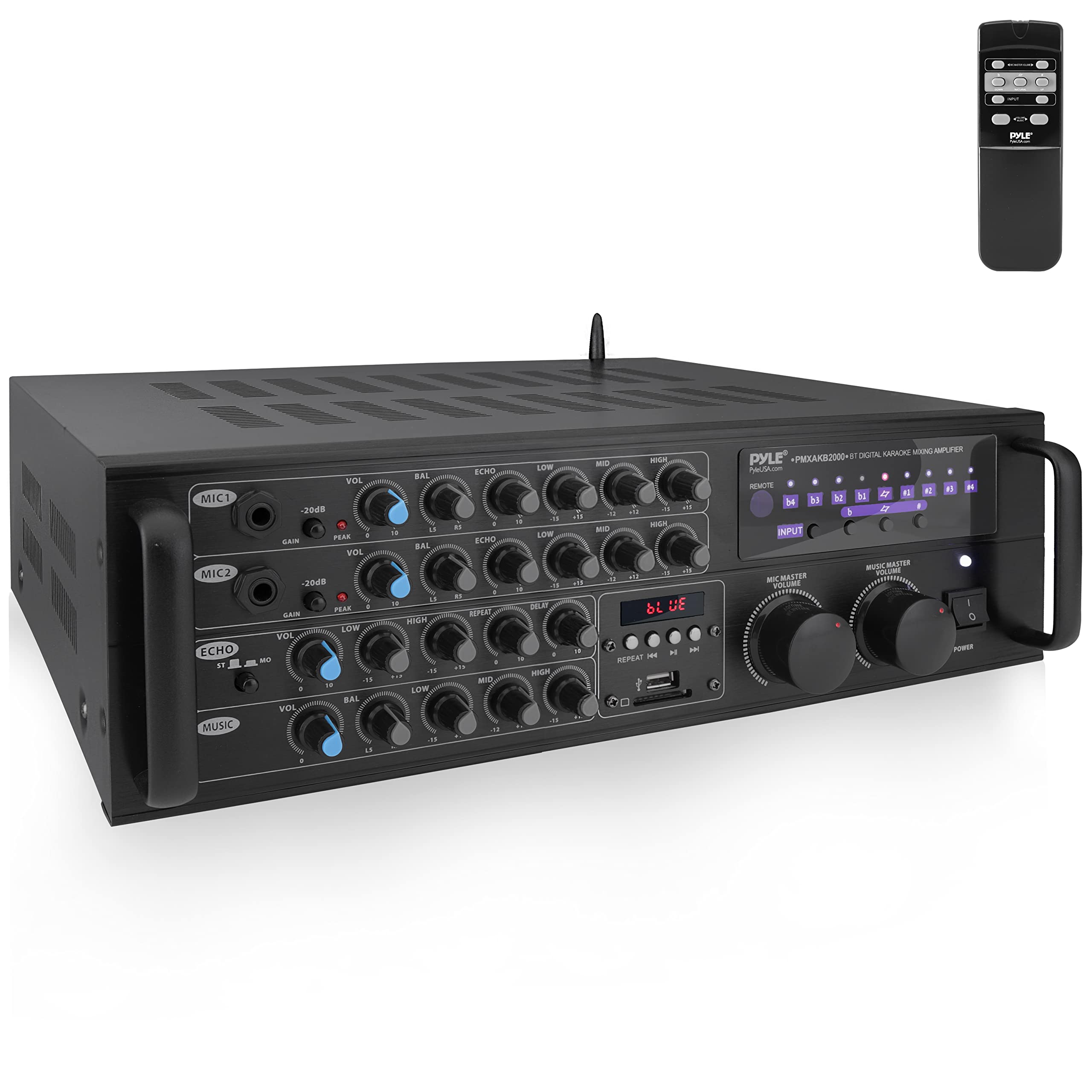 Foto 2 pulgar | Amplificador De Mezcla Pyle Pmxakb2000 2000w Bluetooth Dual Channel - Venta Internacional.