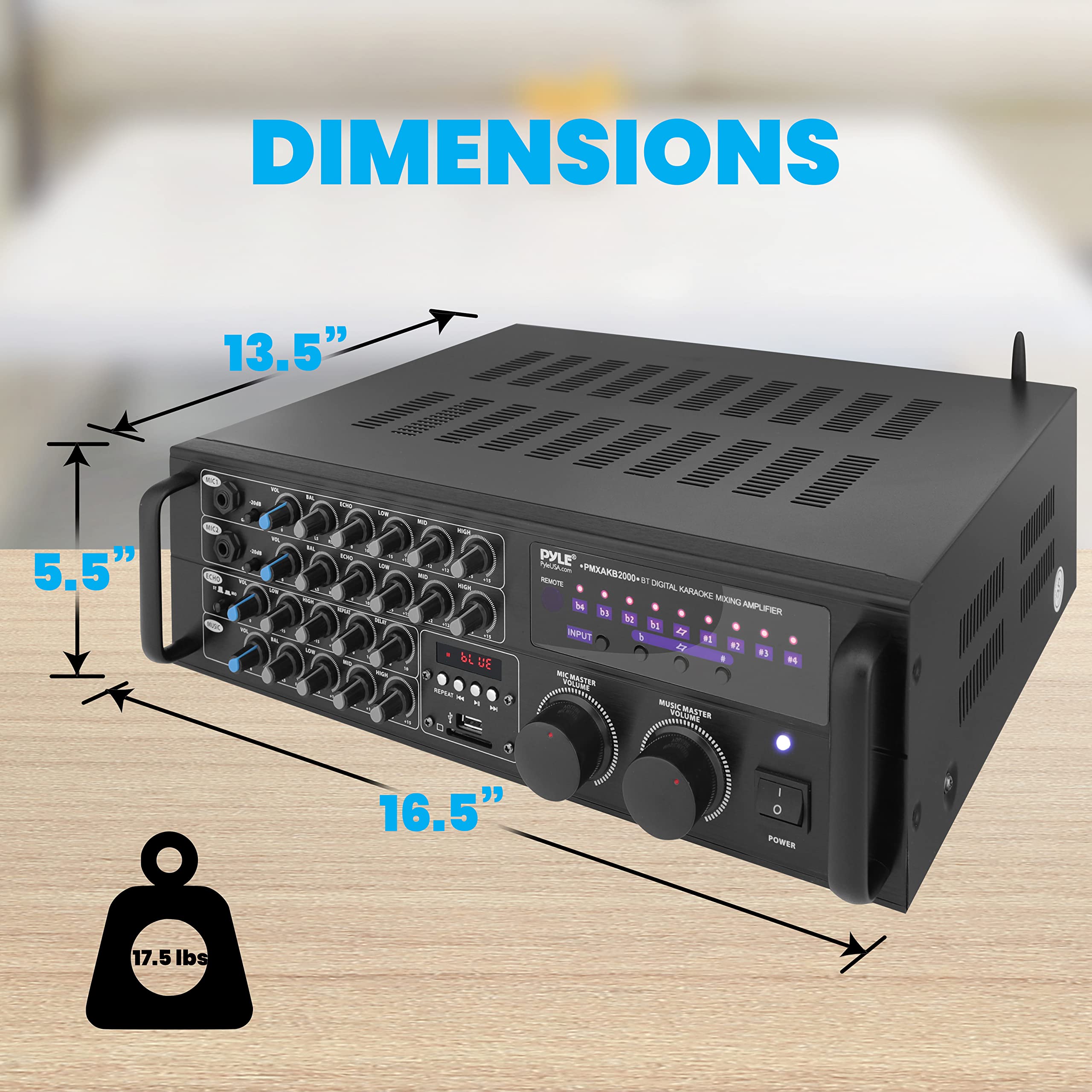 Foto 5 pulgar | Amplificador De Mezcla Pyle Pmxakb2000 2000w Bluetooth Dual Channel - Venta Internacional.