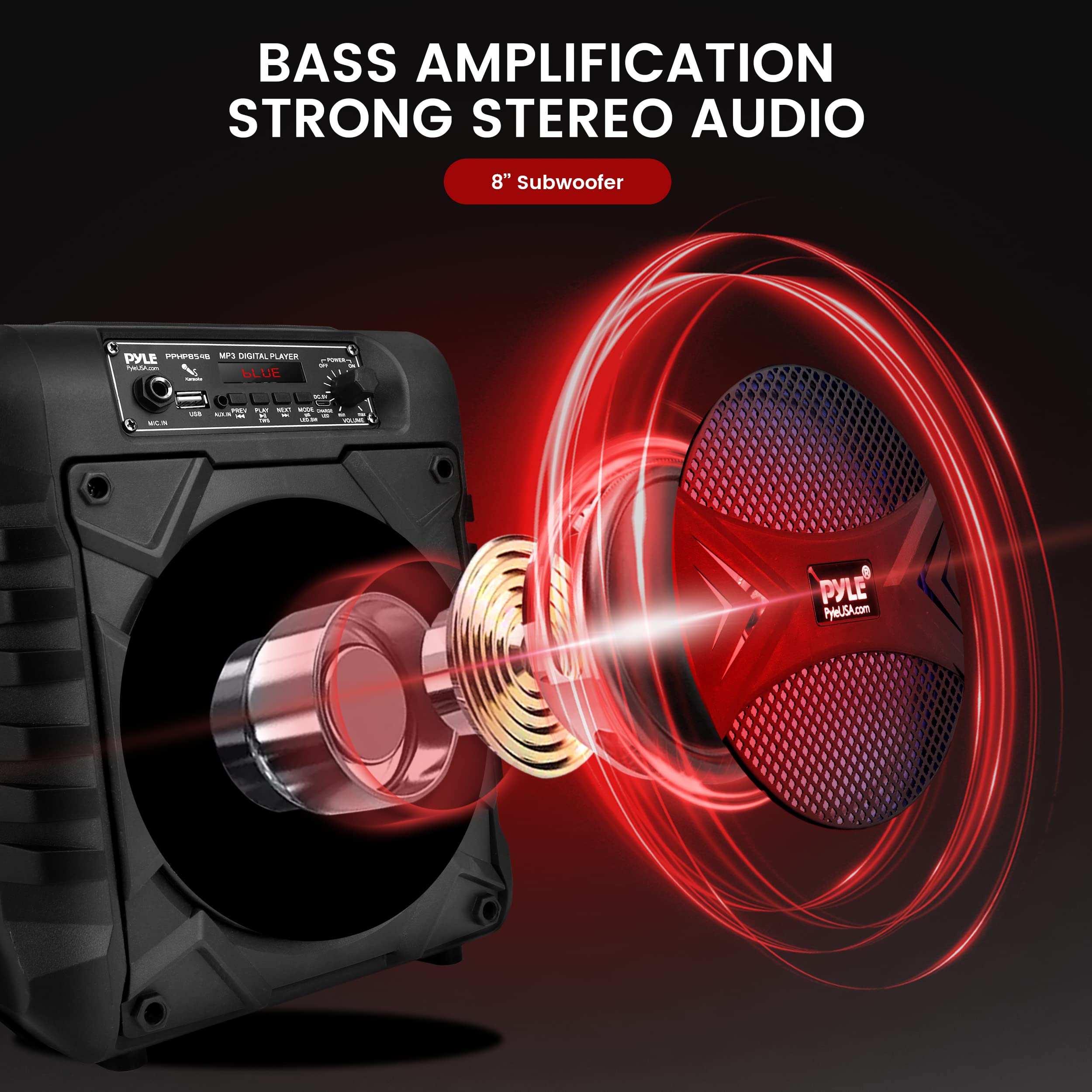 Foto 3 pulgar | Sistema De Altavoces Pa Bluetooth Pyle Pphp854b De 300 W Con Subwoofer De 8» - Venta Internacional.
