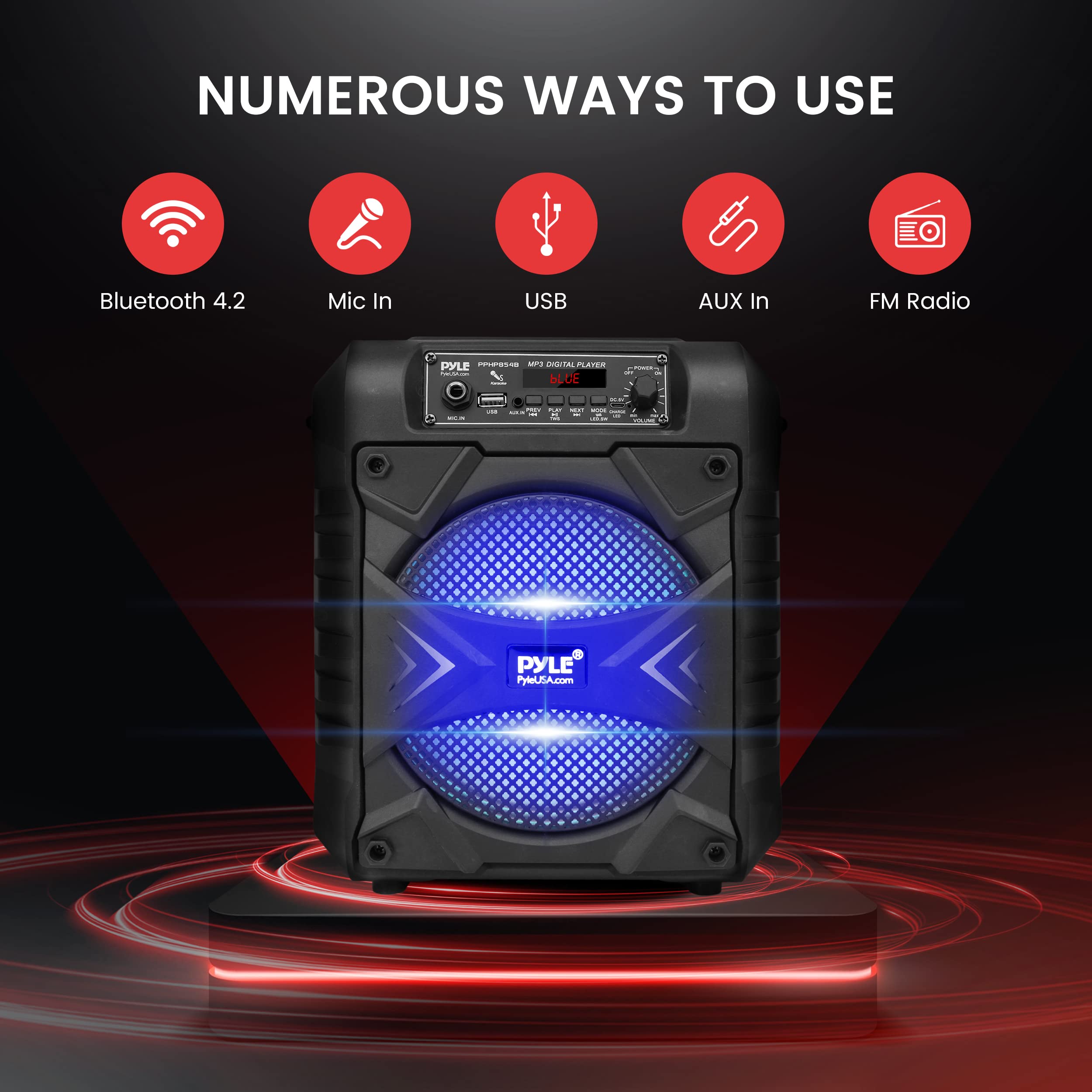 Foto 4 pulgar | Sistema De Altavoces Pa Bluetooth Pyle Pphp854b De 300 W Con Subwoofer De 8» - Venta Internacional.