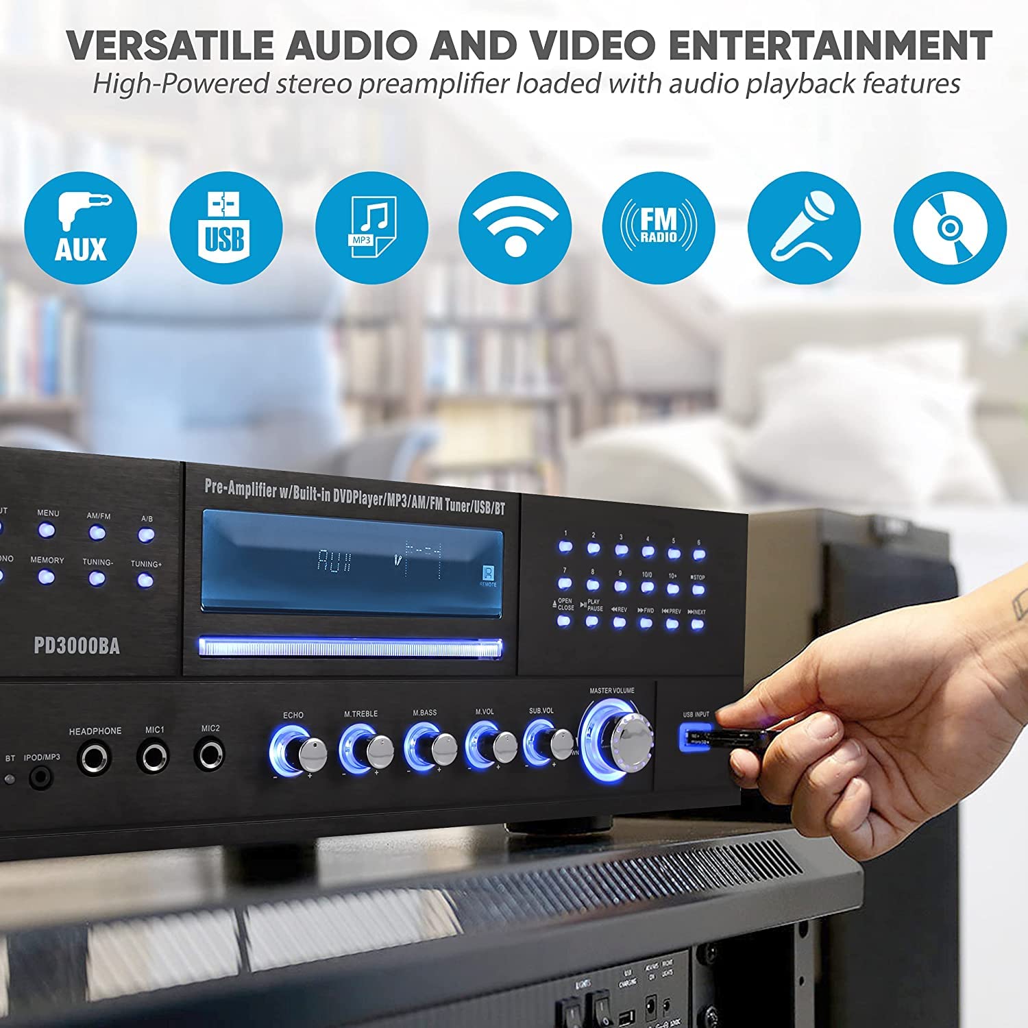 Foto 6 pulgar | Amplificador Pyle Pd3000ba Inalámbrico Bluetooth 3000w Estéreo - Venta Internacional.