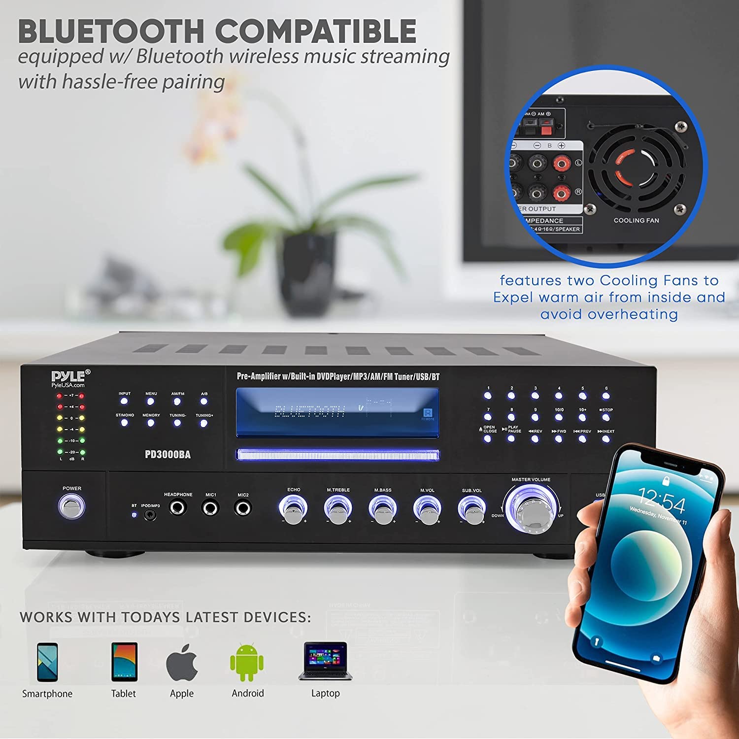 Foto 8 pulgar | Amplificador Pyle Pd3000ba Inalámbrico Bluetooth 3000w Estéreo - Venta Internacional.