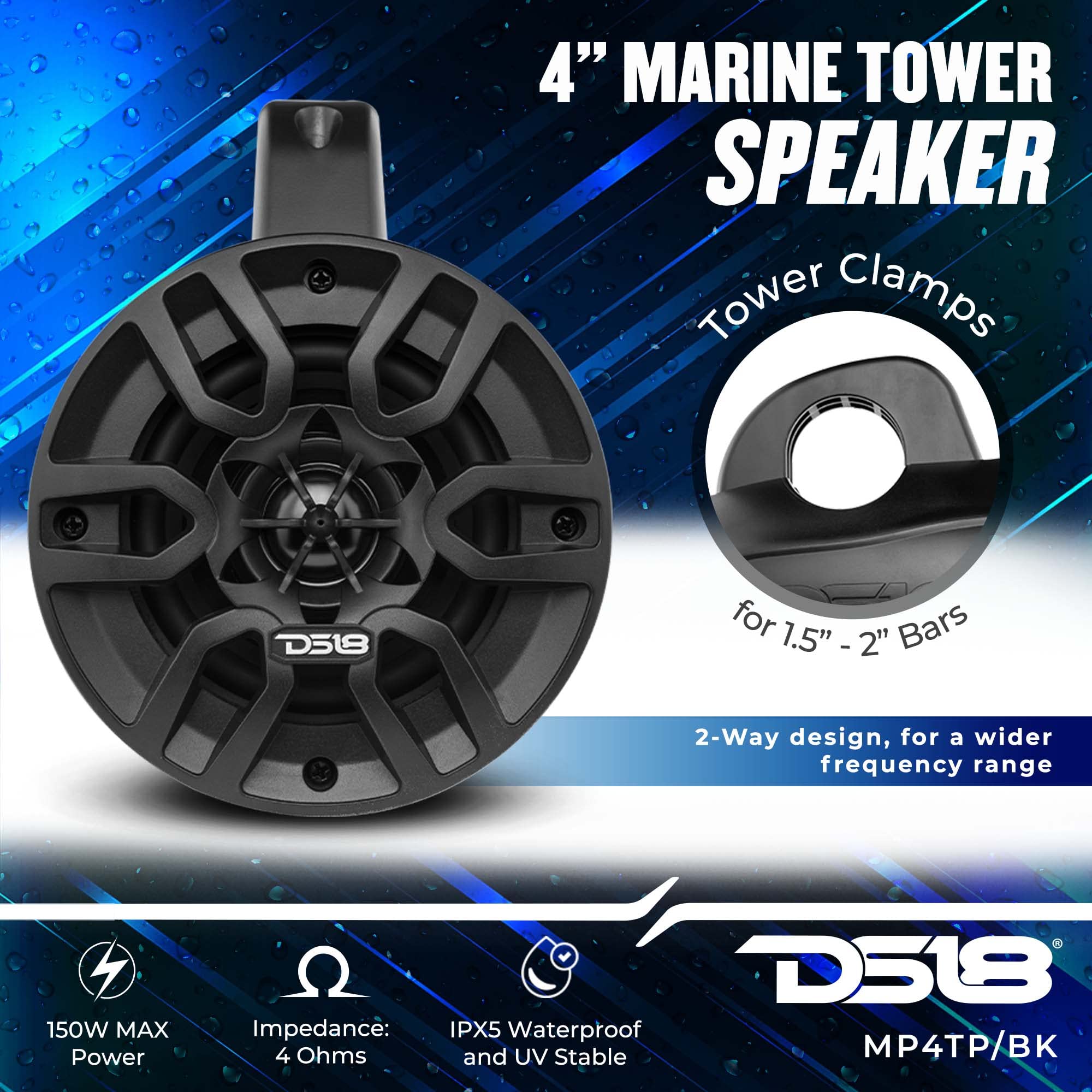 Foto 4 pulgar | Altavoces Marine Tower Ds18 Mp4tp.4a 4 600 W Con Amplificador - Venta Internacional.