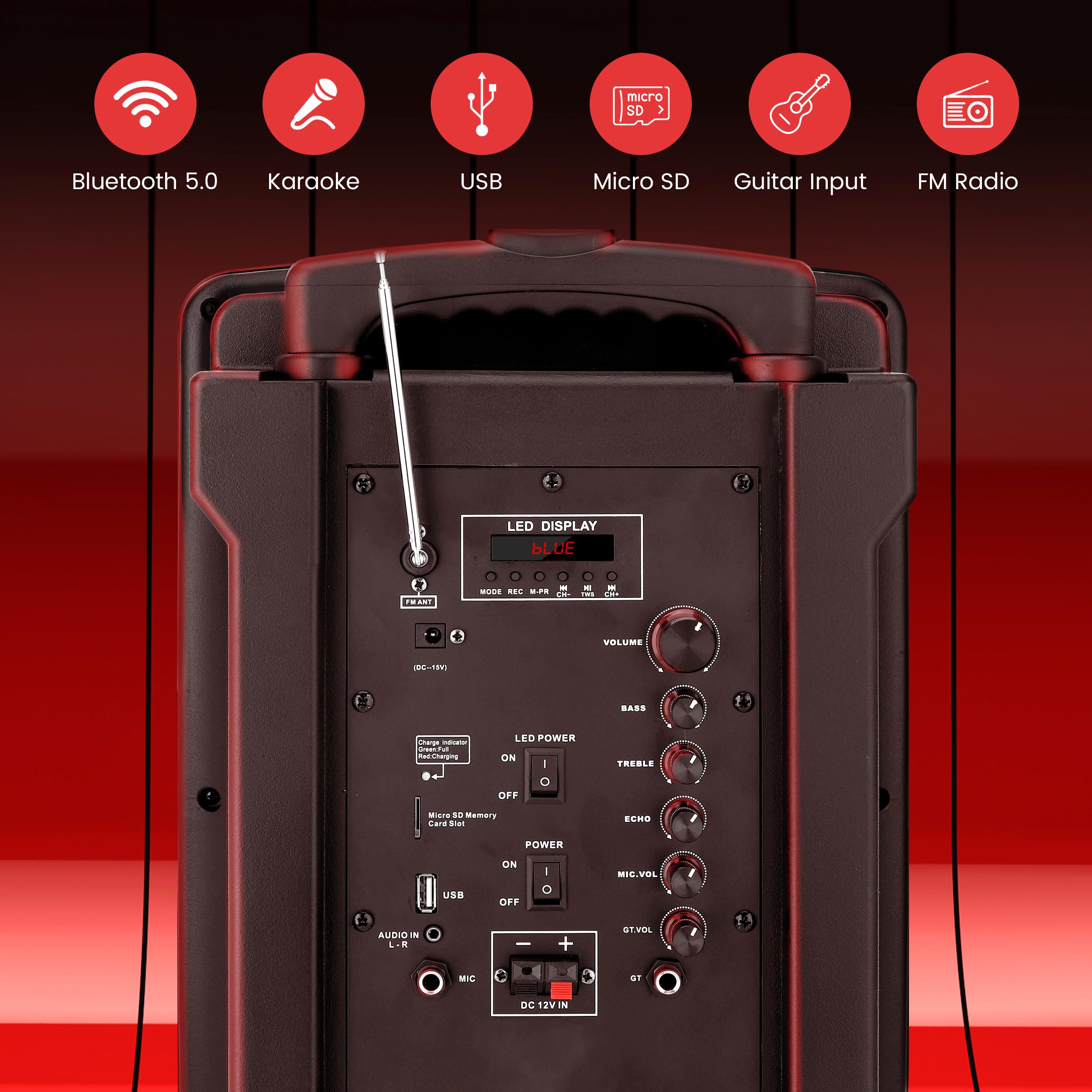 Foto 2 | Sistema De Altavoces Pa Portátil Pyle De 8 Pulgadas Y 280 W Con 2 Micrófonos Inalámbricos - Venta Internacional.