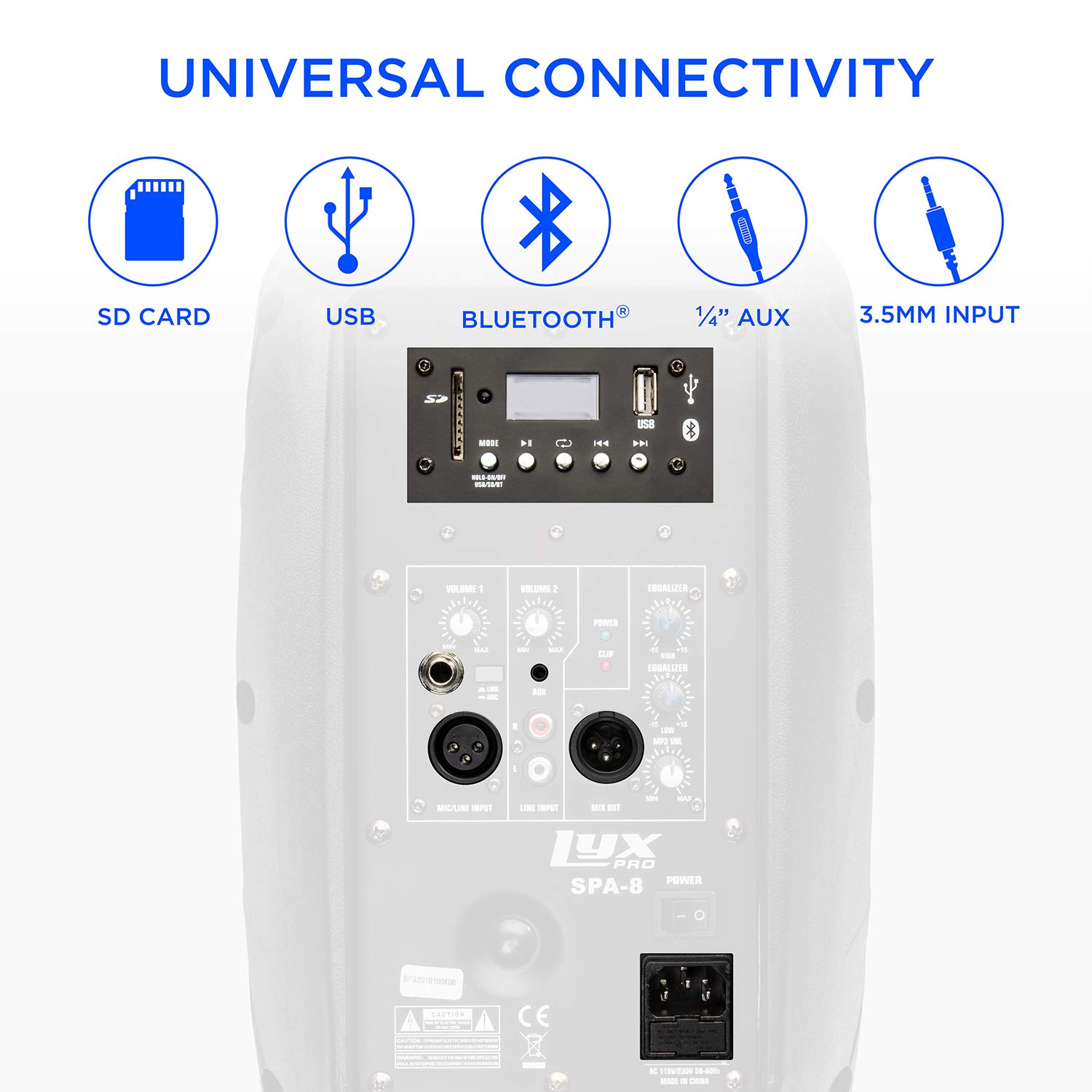 Foto 4 pulgar | Altavoz Pa Portátil Lyxpro Spa-10 De 10 Pulgadas Con Bluetooth De 21 Libras - Venta Internacional.