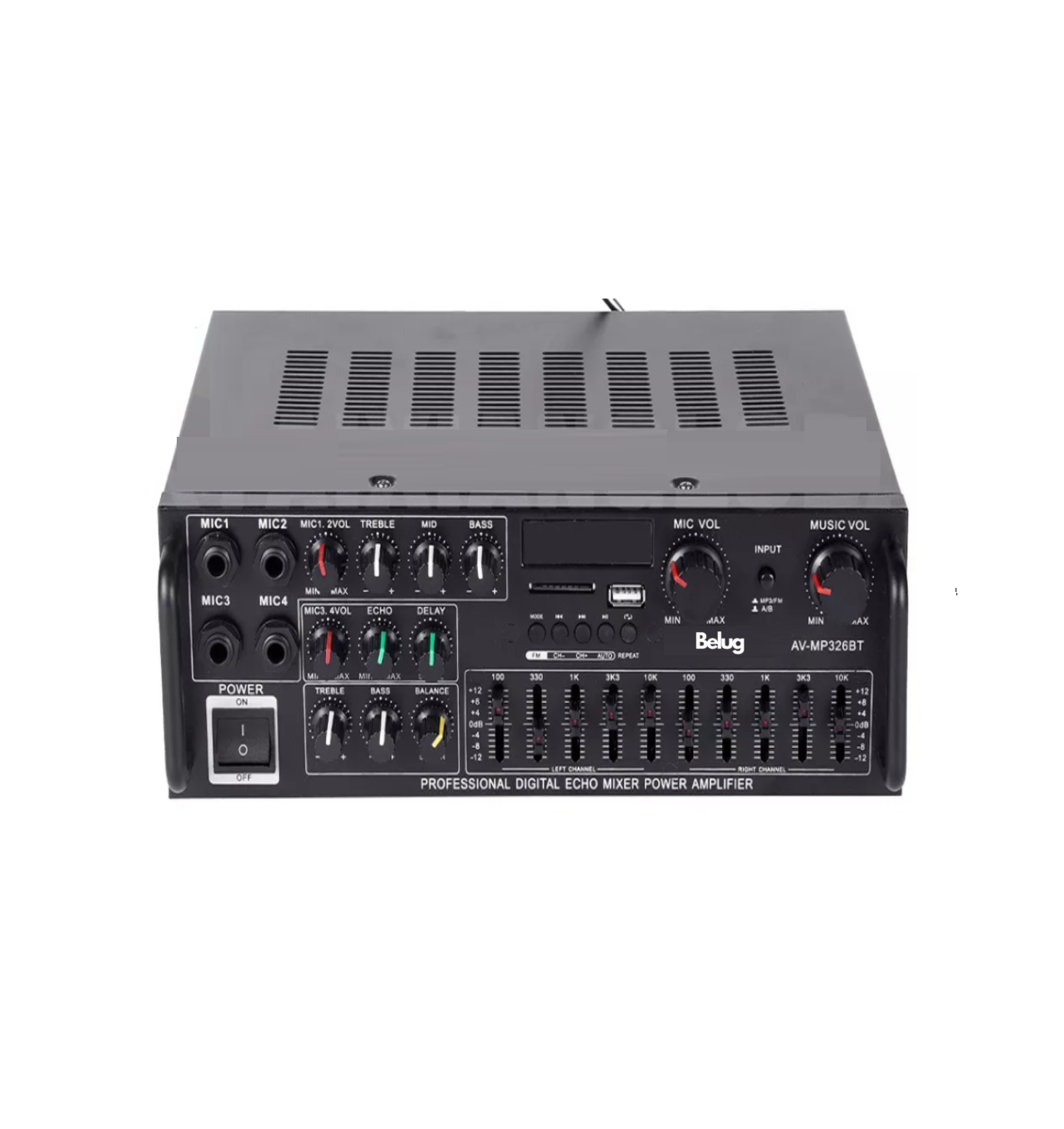 Amplificador De Audio Para Auto Casa Bluetooth Negro
