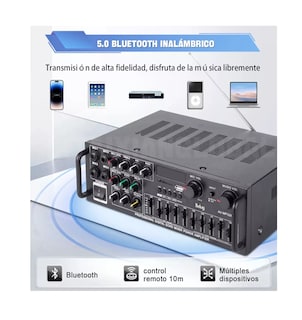 Foto 4 | Amplificador De Audio Para Auto Casa Bluetooth Negro