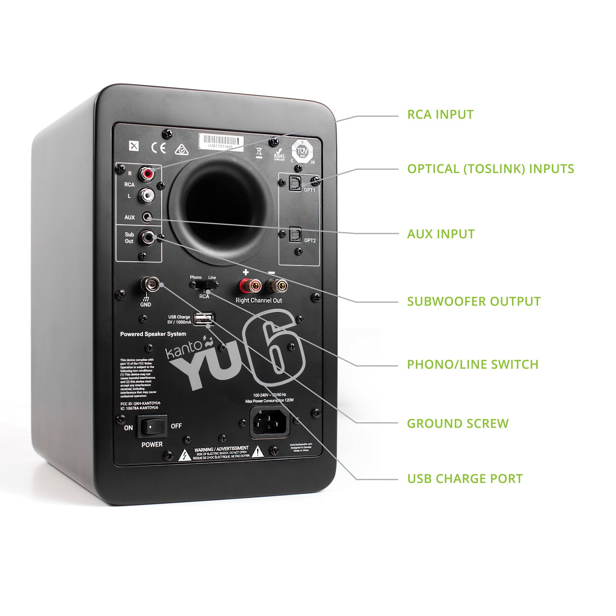 Foto 4 | Bocinas Amplificados Kanto Yu6mb con Bluetooth 2 Piezas - Venta Internacional