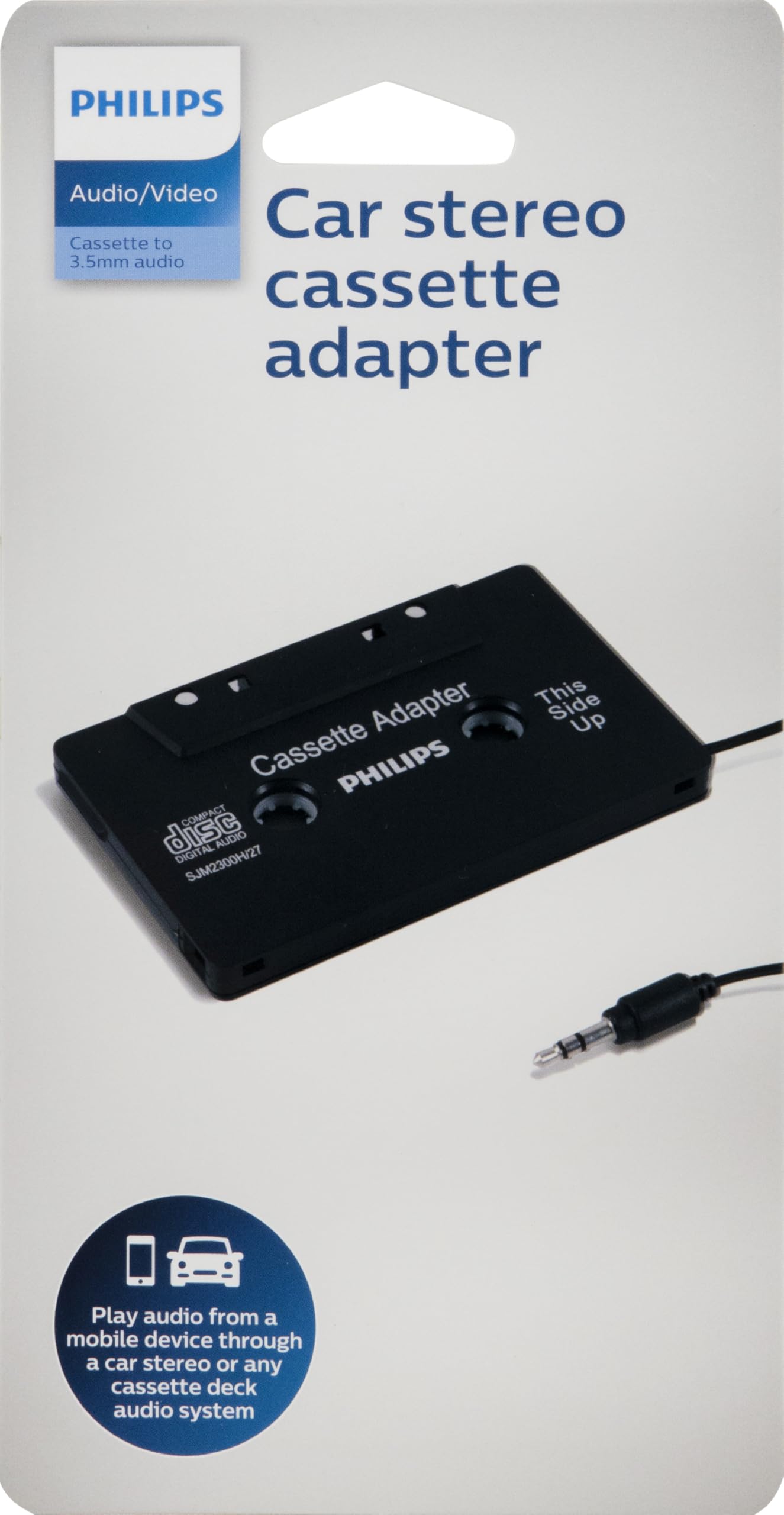 Foto 5 | Adaptador De Casete Philips Universal Con Conector De Audio De 3,5 Mm Negro - Venta Internacional.