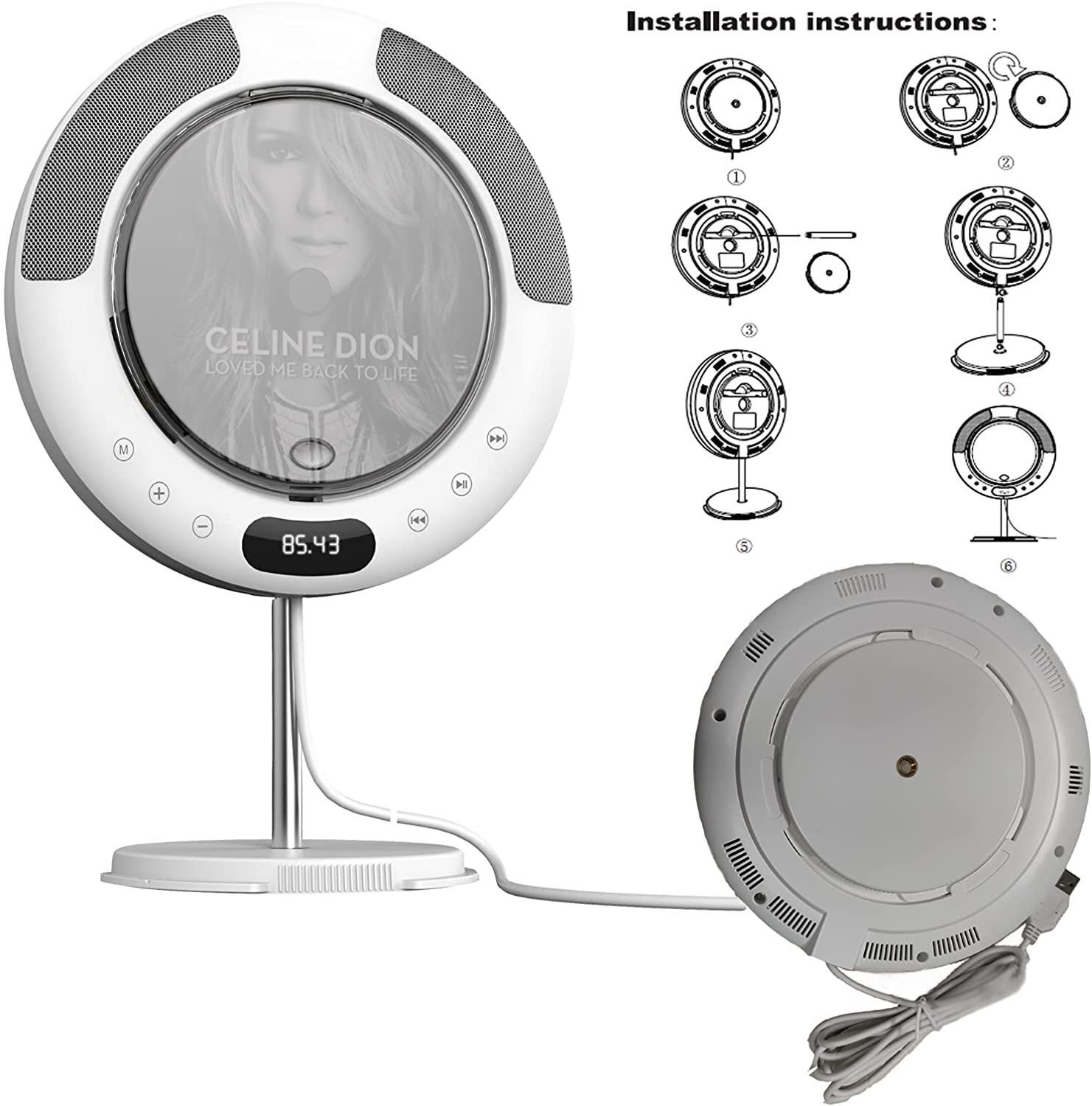 Foto 4 pulgar | Venta Internacional- Soporte de Pared Bluetooth para Reproductor de CD Portátil